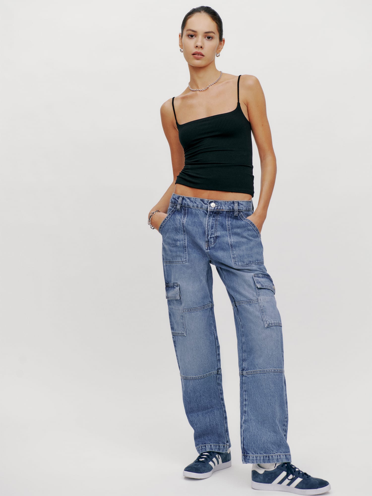 Mckenna Mid Rise Slouch Cargo Jeans