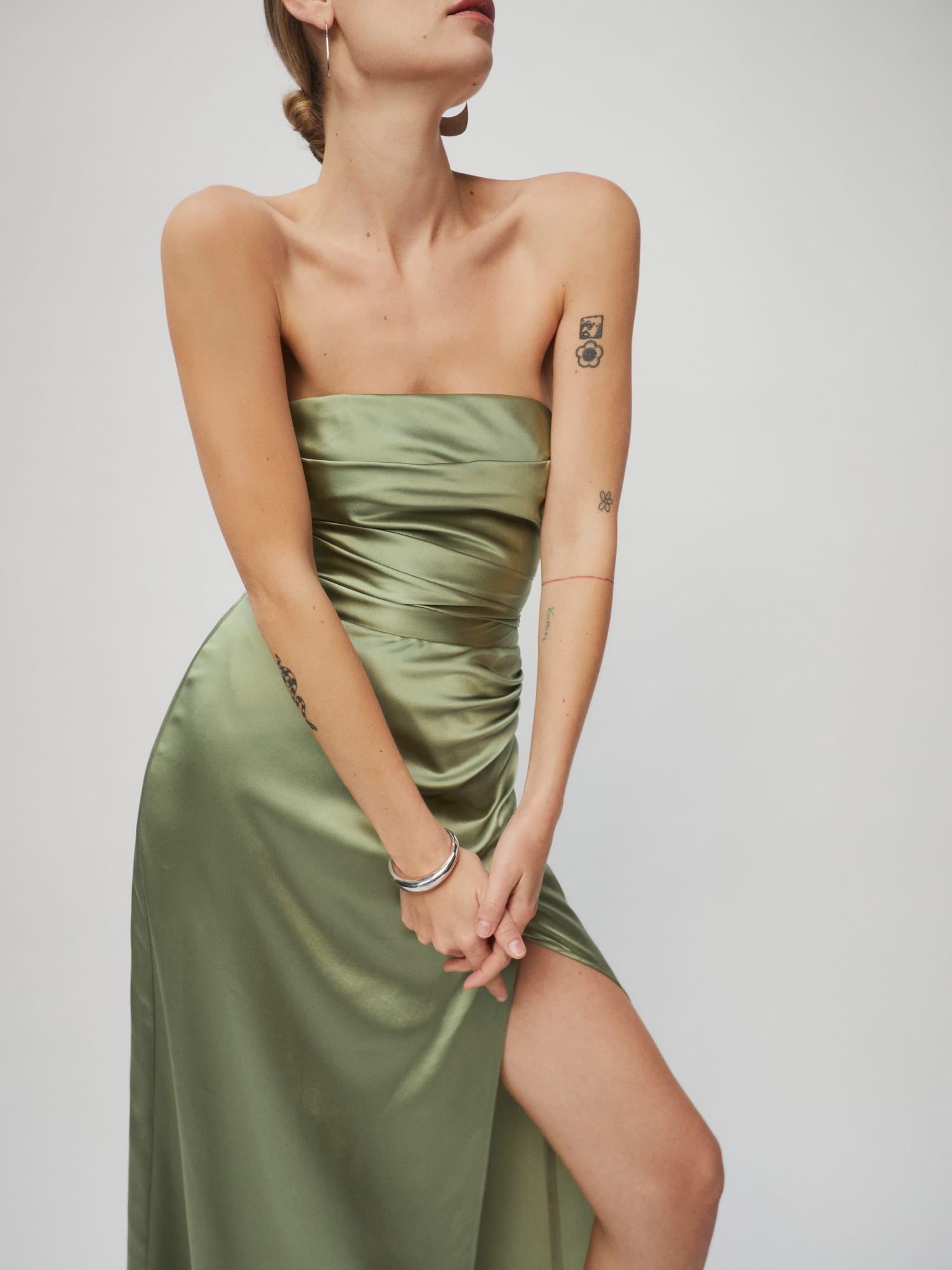 Strapless hotsell silk dress