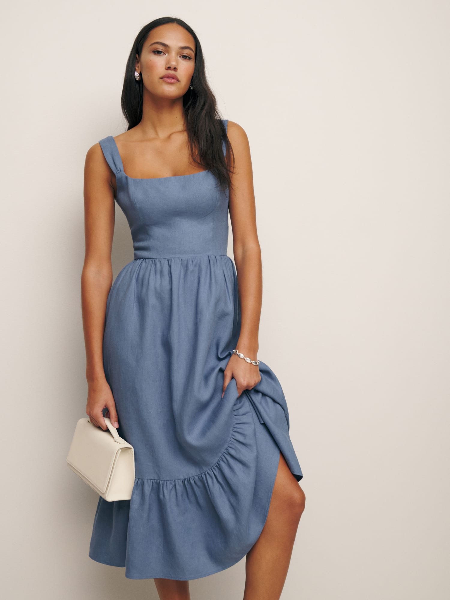 Reformation Bridgton Linen Midi Dress