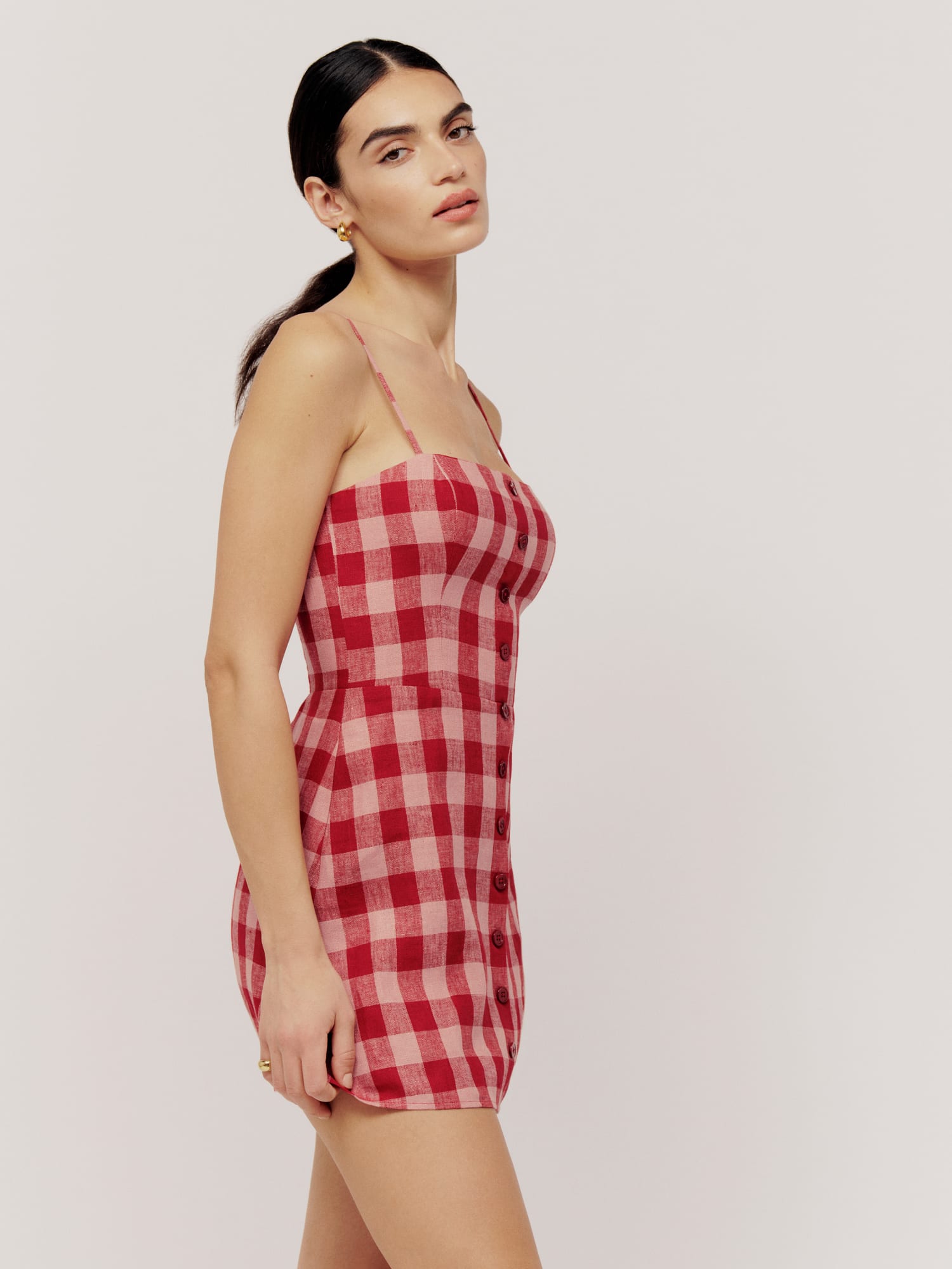 Reformation checkered dress store