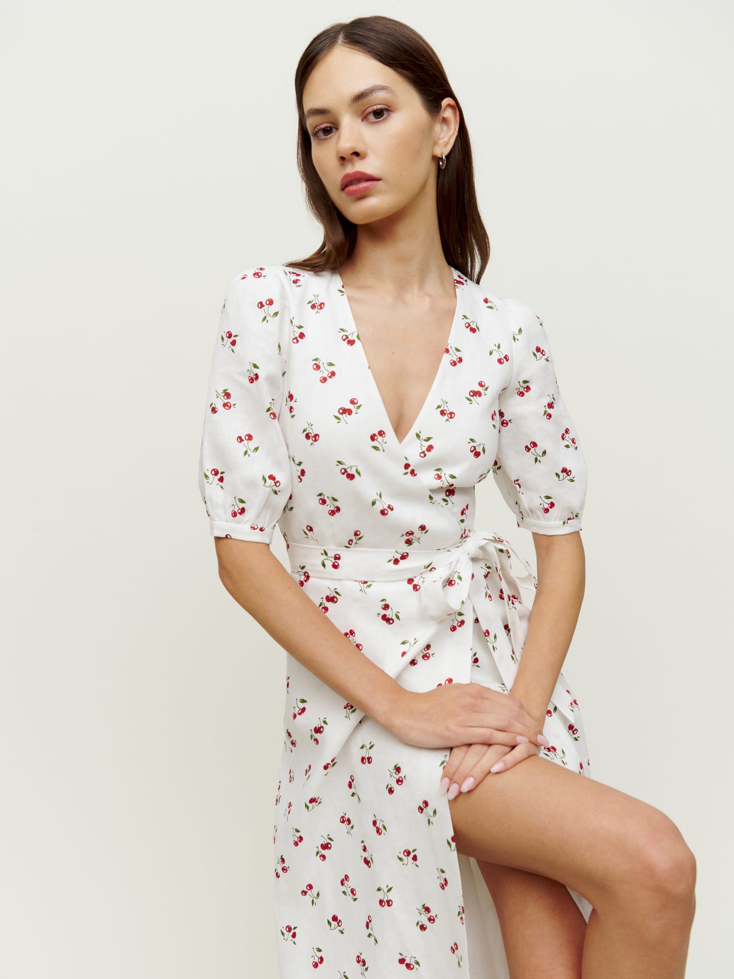 Reformation white wrap dress best sale