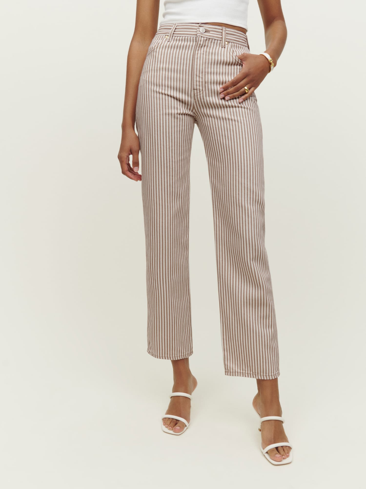 Reformation striped jeans top