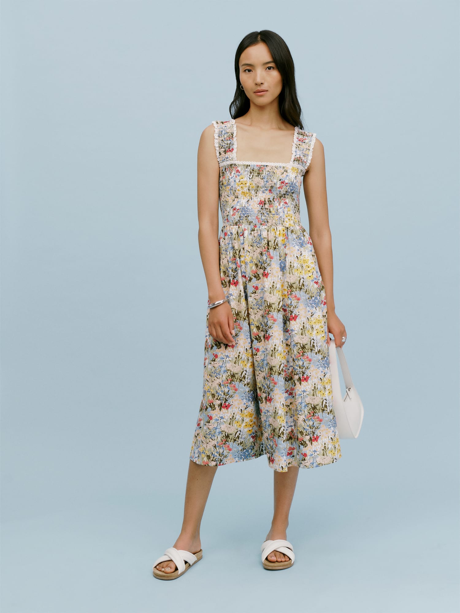 Reformation top smocked dress