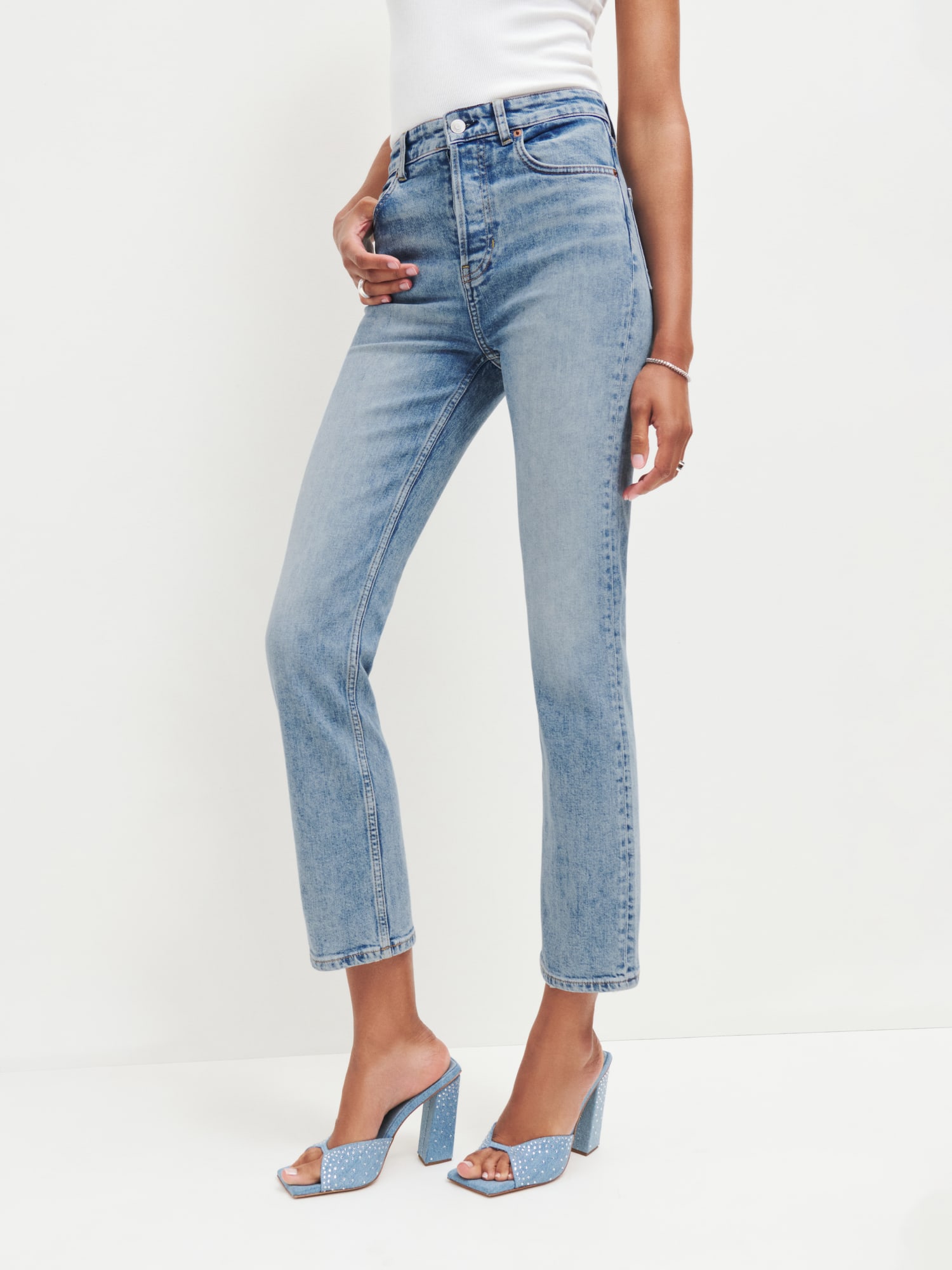 Cynthia Stretch High Rise Straight Jeans - Sustainable Denim