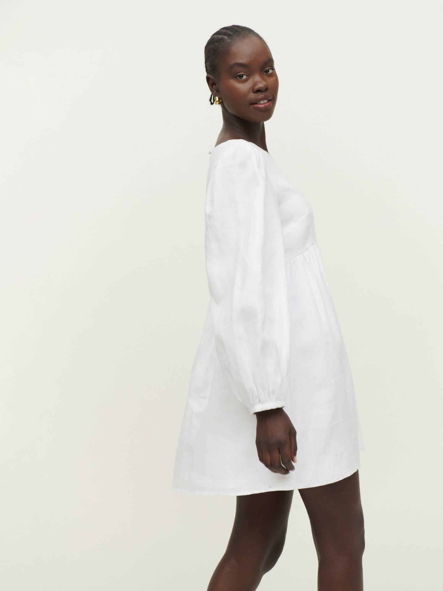 Ramone Linen Dress - Long Sleeve Mini | Reformation