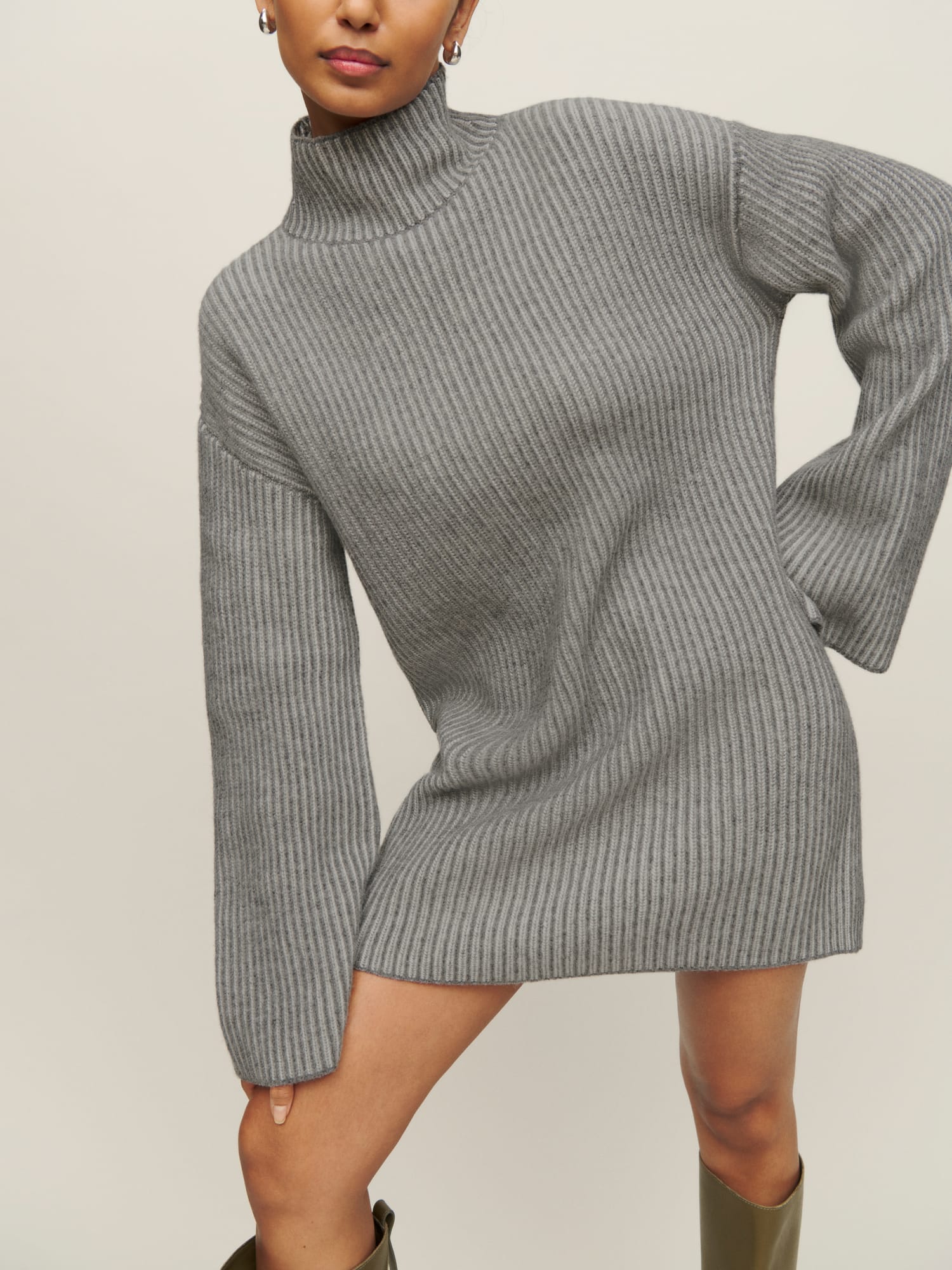 Short jacquard knit dress , medium grey - RODIER