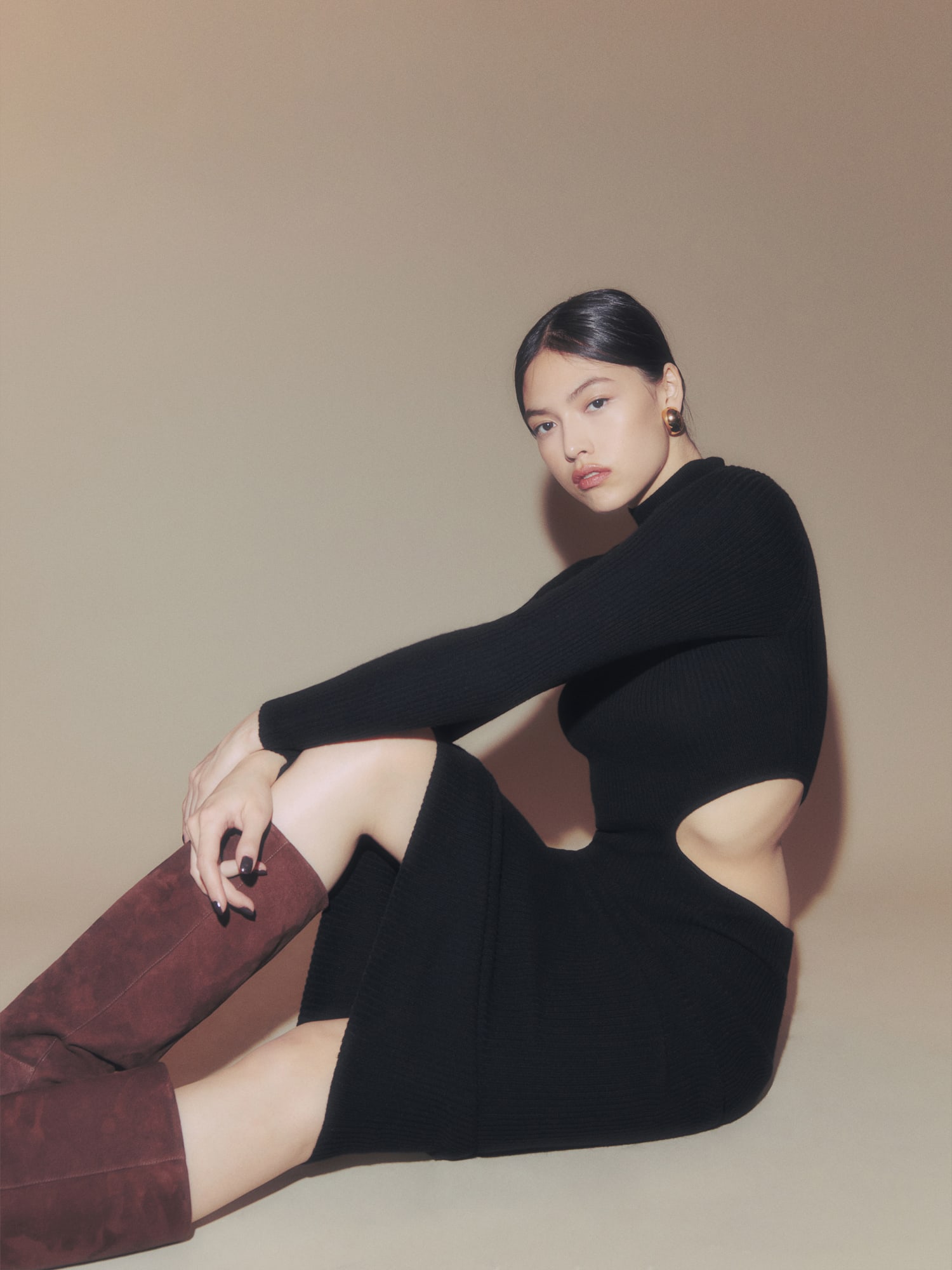 Vallo Cashmere Cut Out Sweater Dress