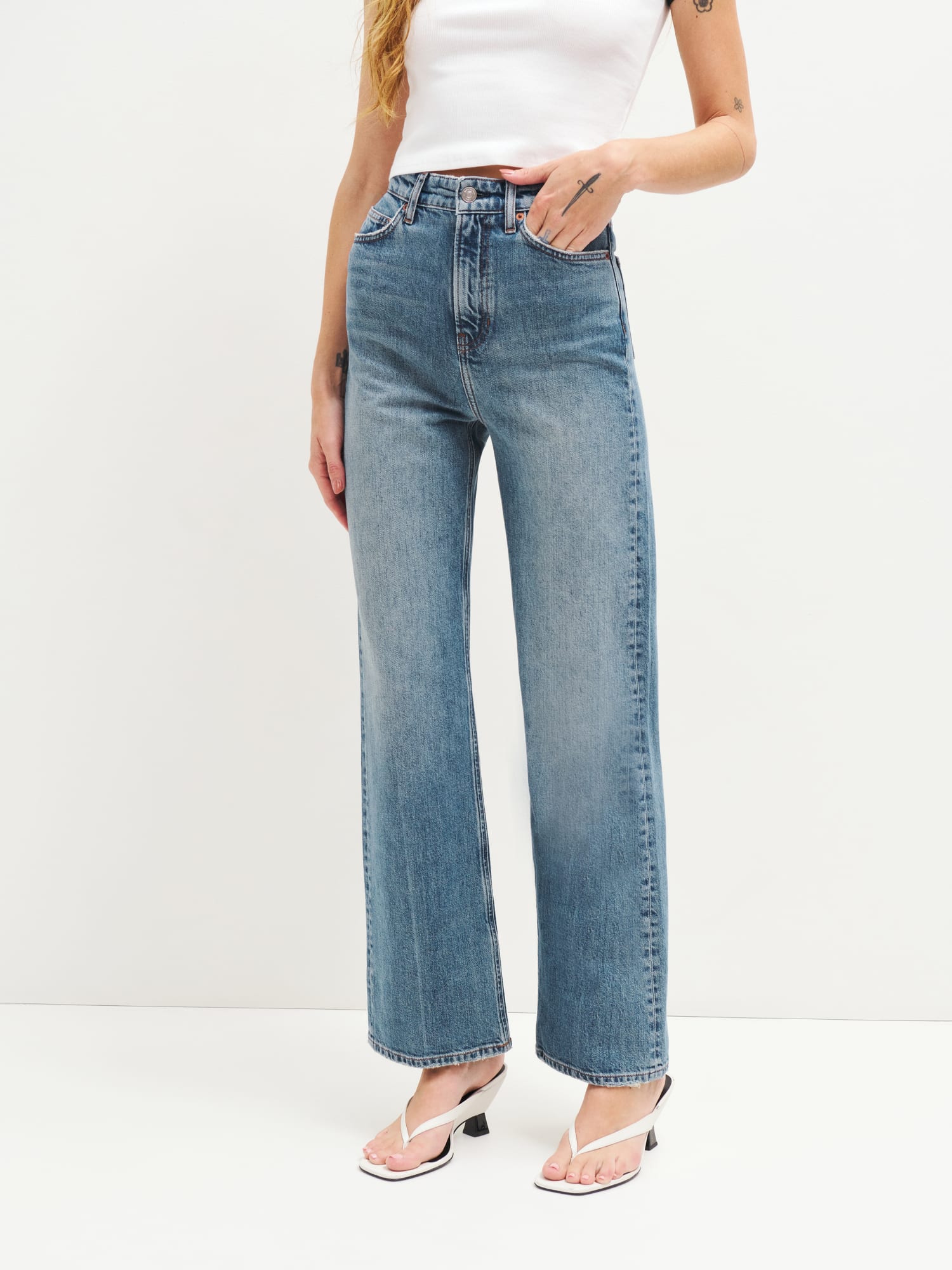 Wilder Stretch High Rise Wide Leg Cropped Jeans - Sustainable Denim