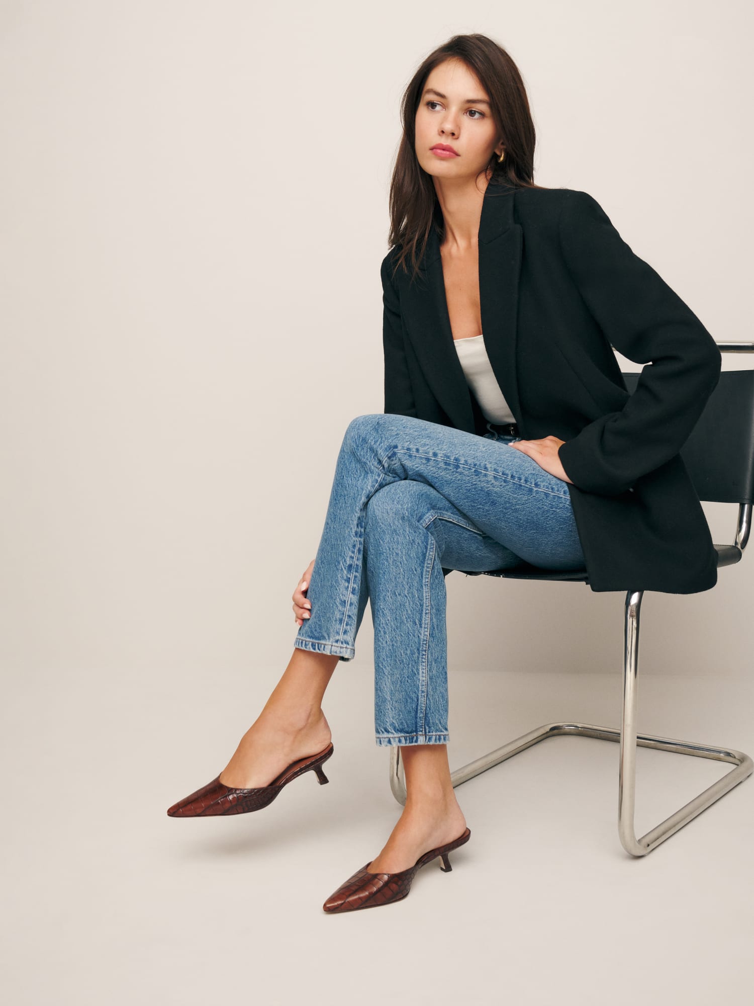 Pointed toe kitten heel mules hotsell