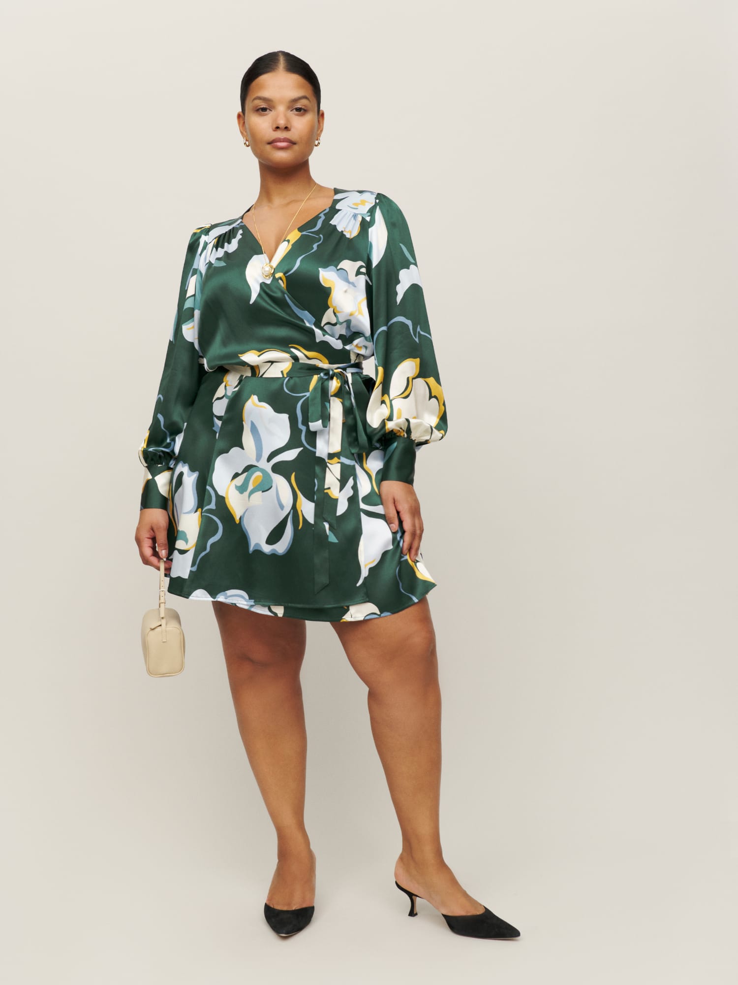 Reformation silk wrap dress sale