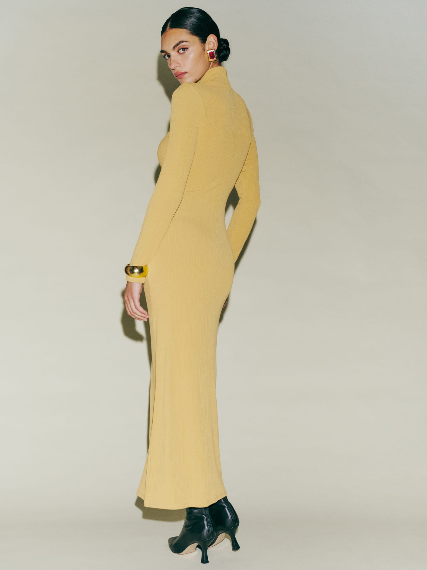 Reformation mustard dress clearance