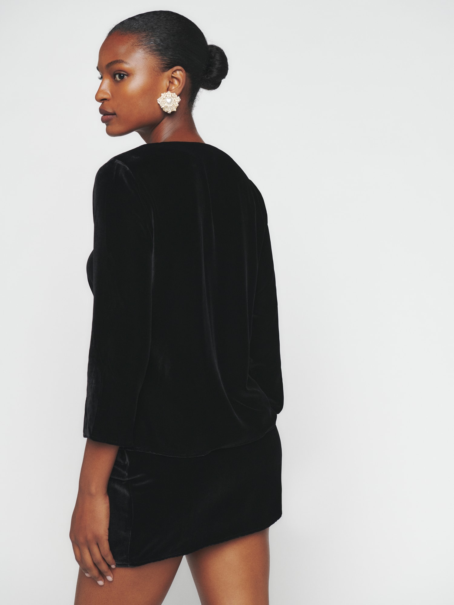 Velvet two cheap piece dress
