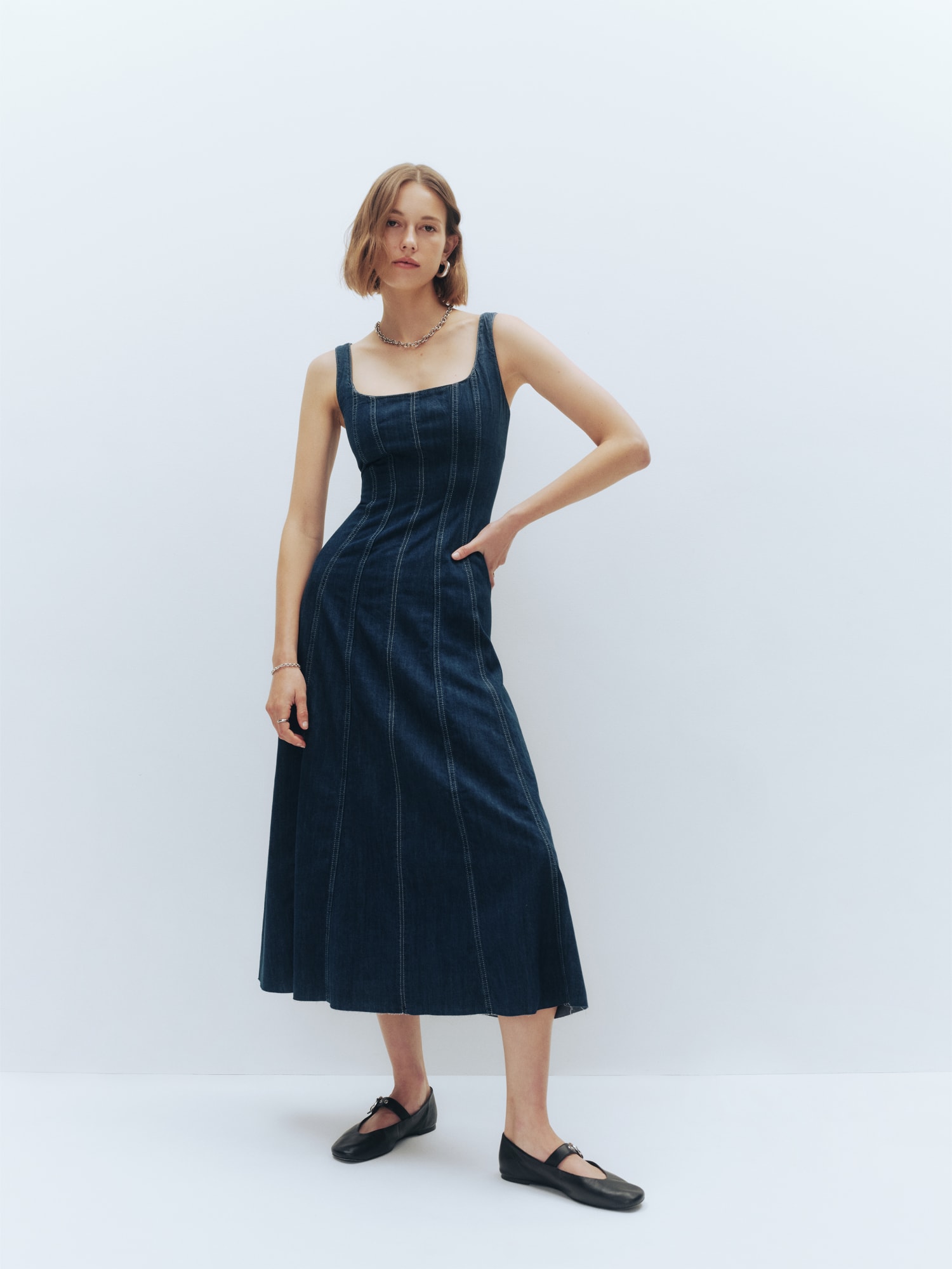 Kendi Denim Midi Dress - Sustainable Denim