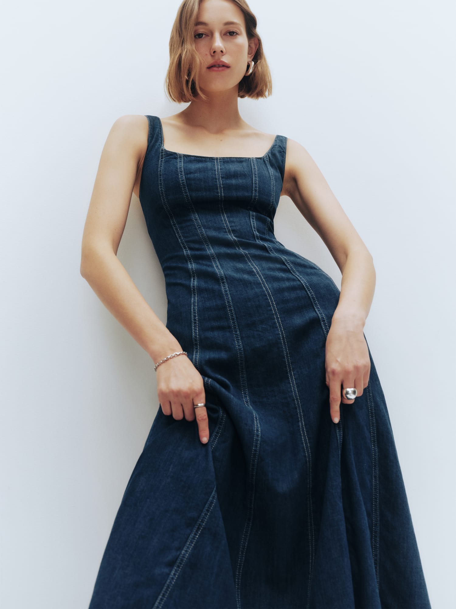 Kendi Denim Midi Dress - Sustainable Denim