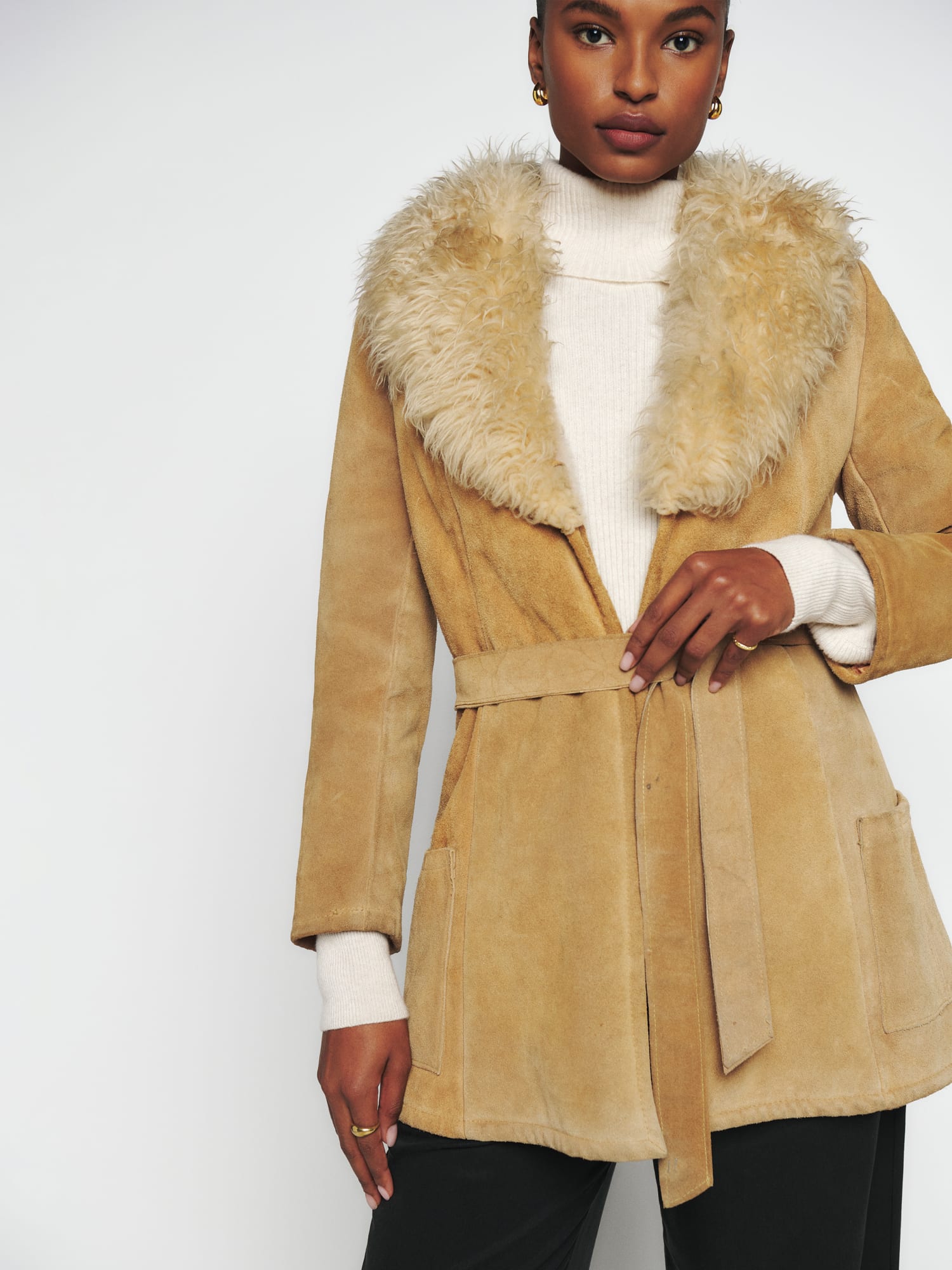 Reformation fur coat top