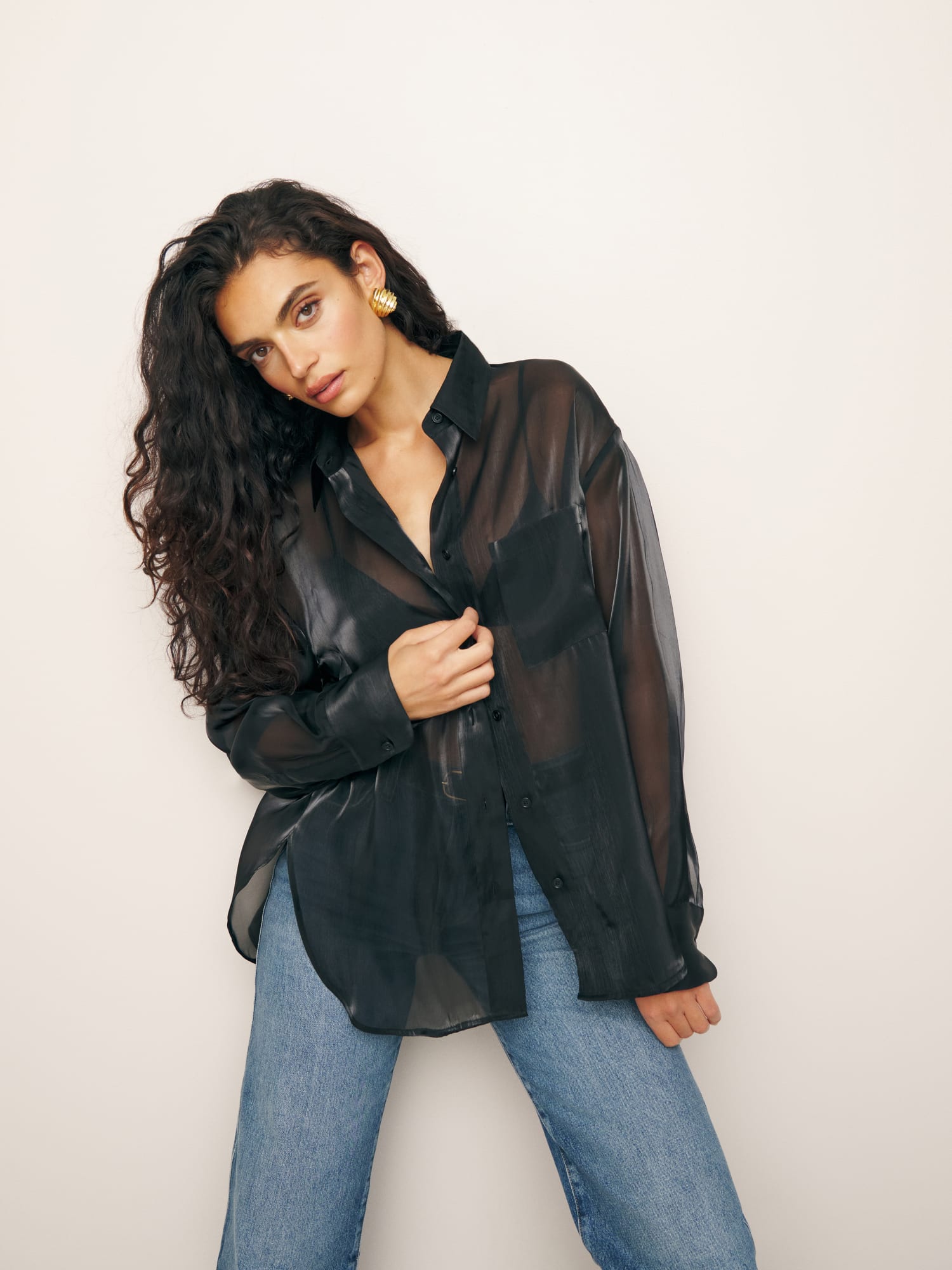 Sheer top shirt hotsell
