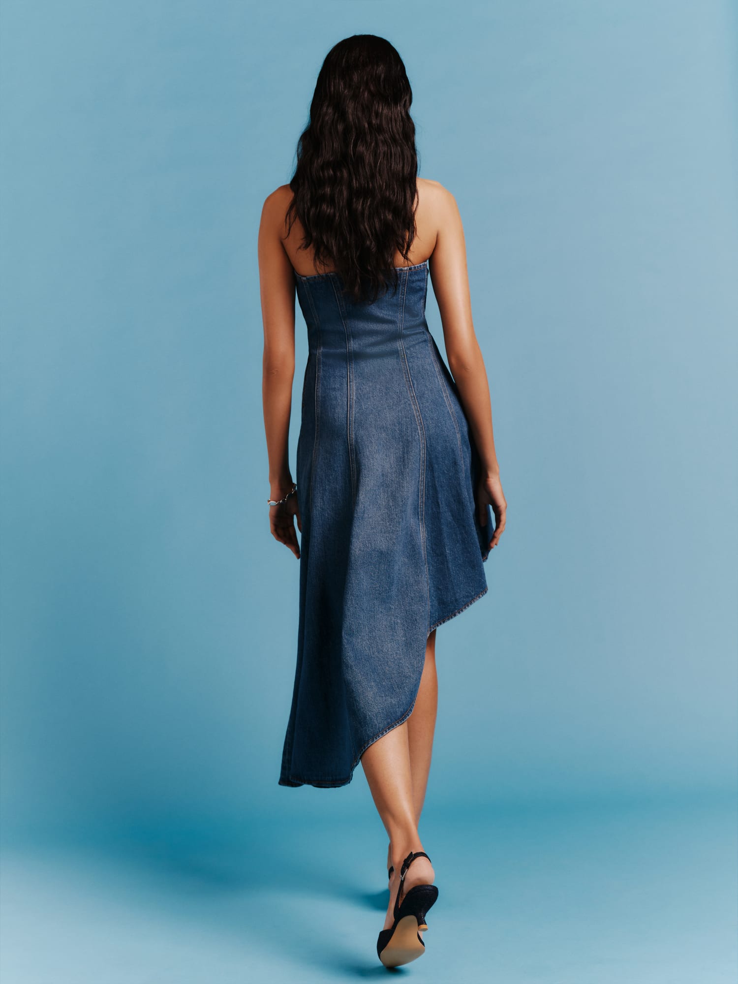 Malina Denim Strapless Dress - Sustainable Denim | Reformation