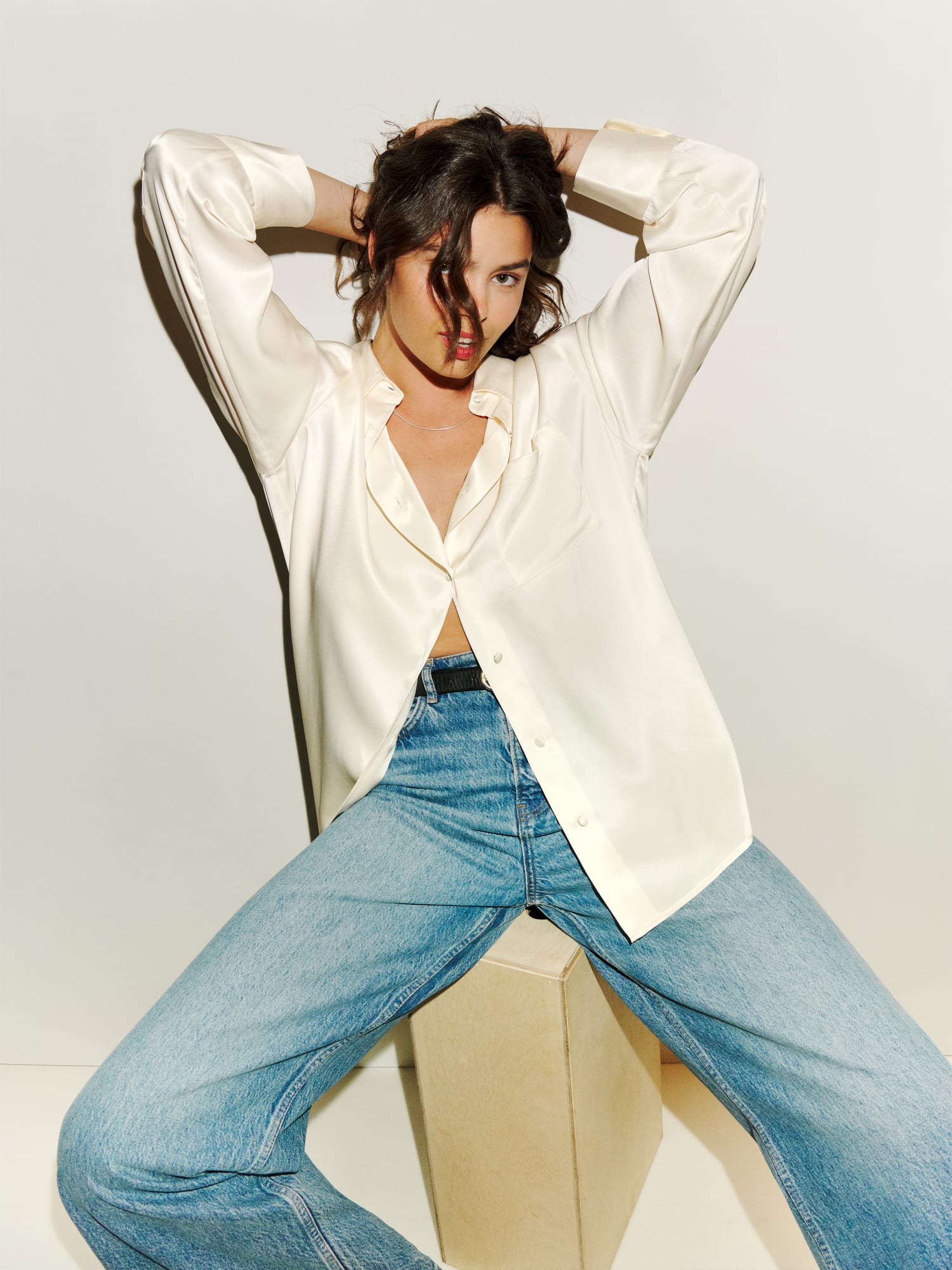 Will Oversized Satin Shirt - Long Sleeve | Reformation