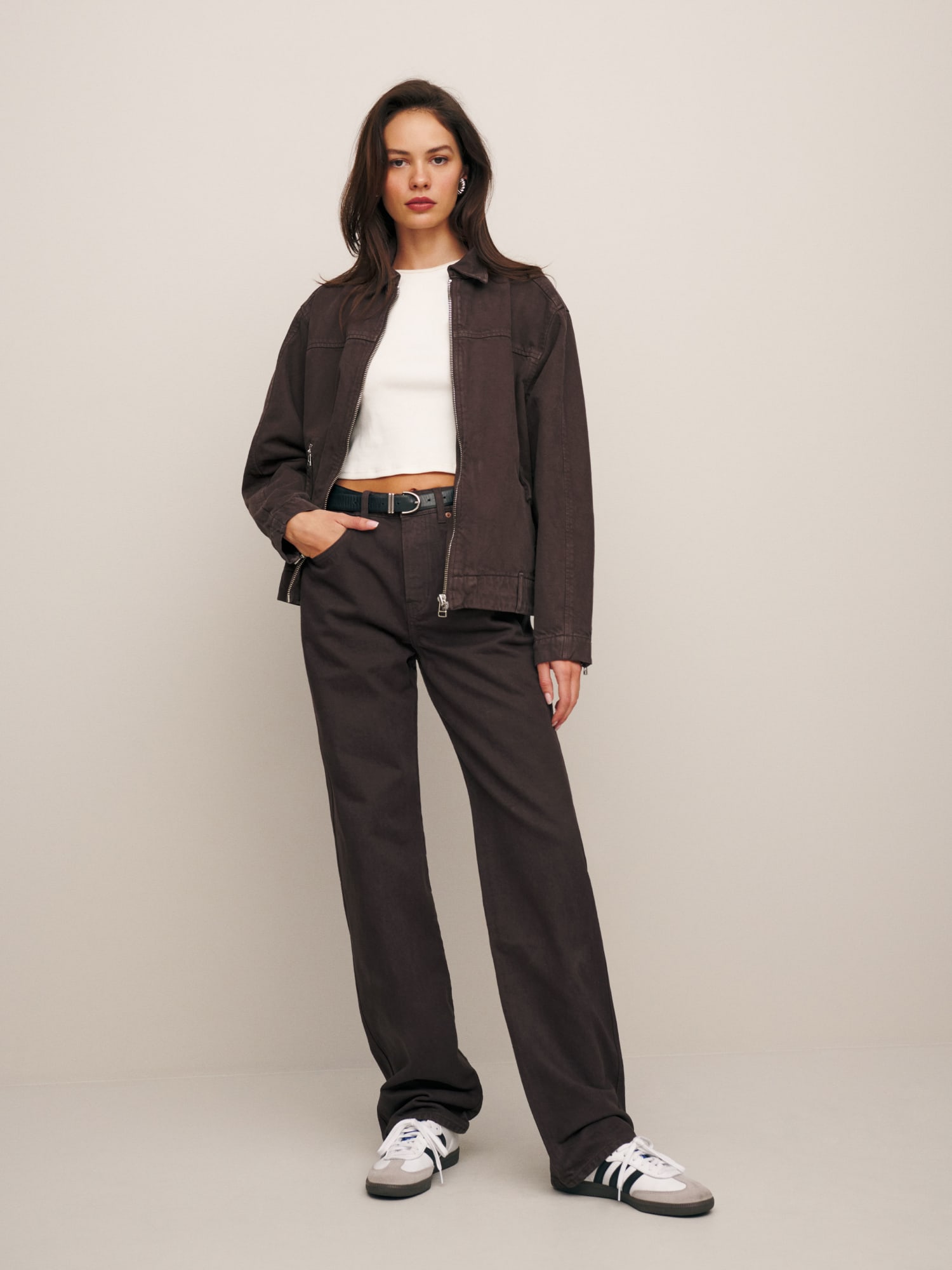 Maverick Moto Denim Jacket Sustainable Denim Reformation