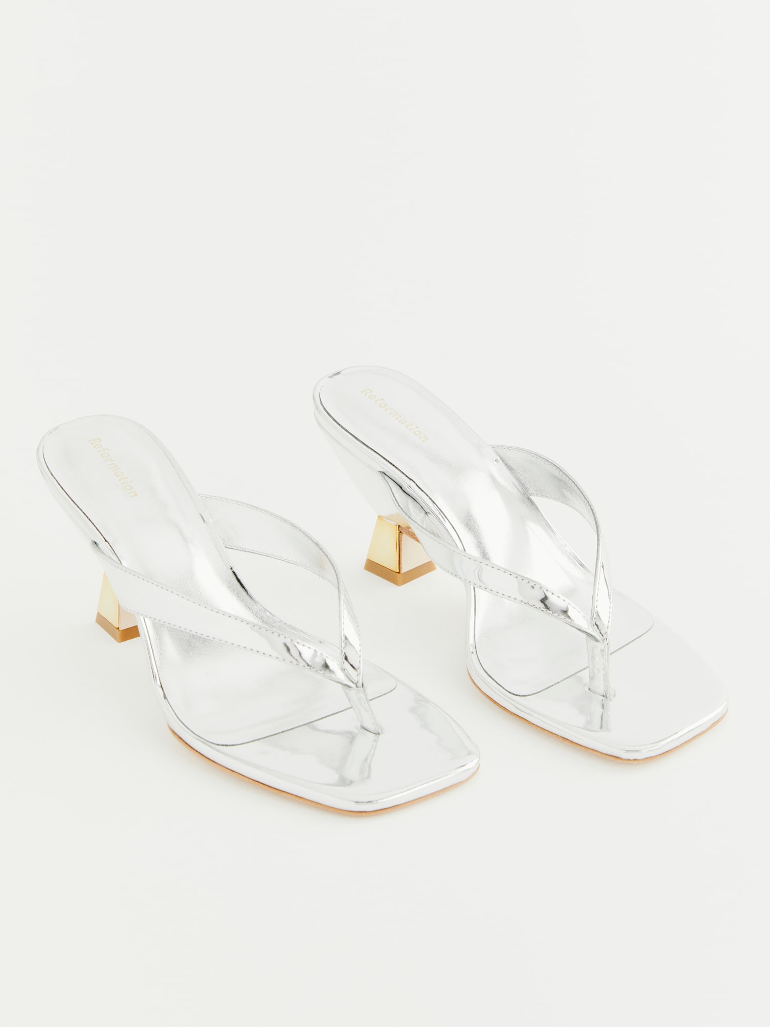 White thong sandals with heels sale