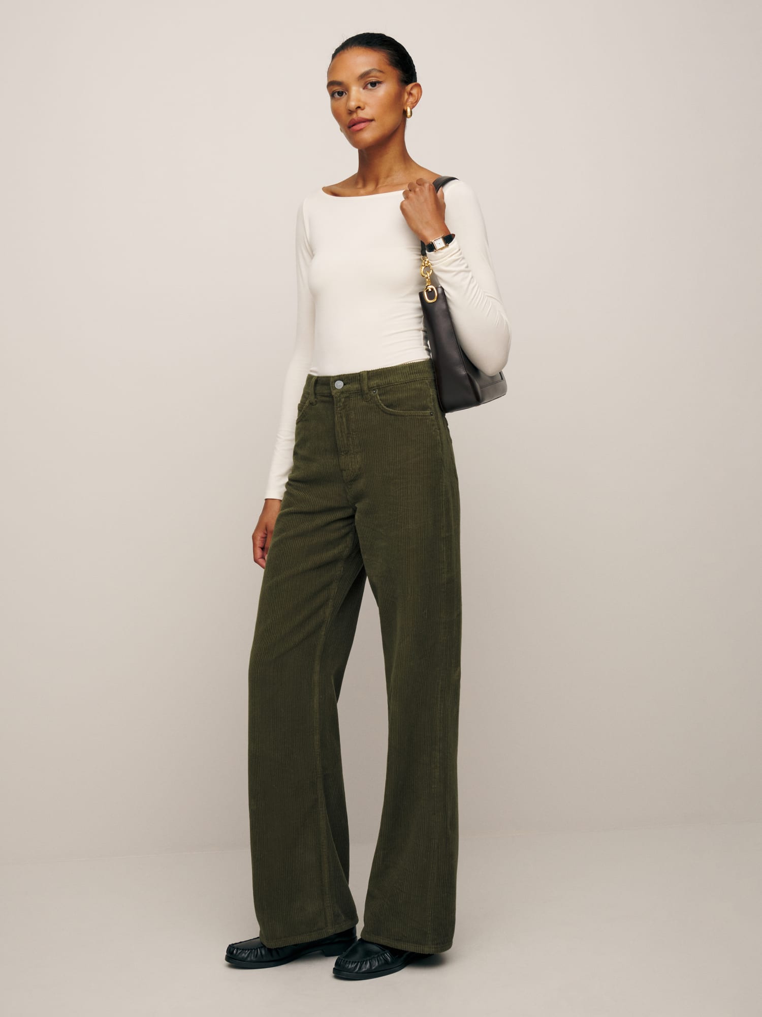 High Rise Wide-Leg Corduroy Pants