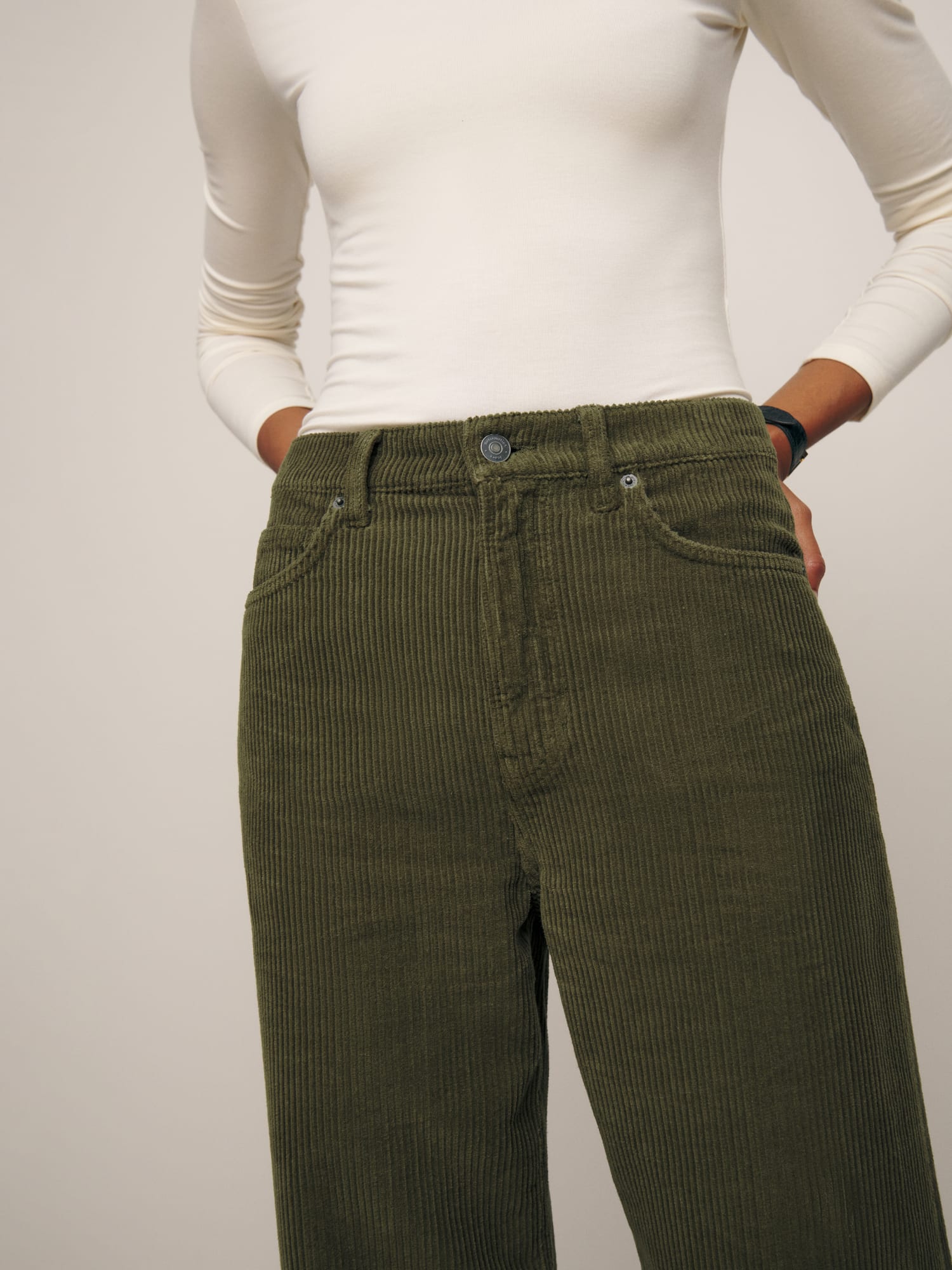 Cary High Rise Slouchy Wide Leg Corduroy Pants - Sustainable Denim
