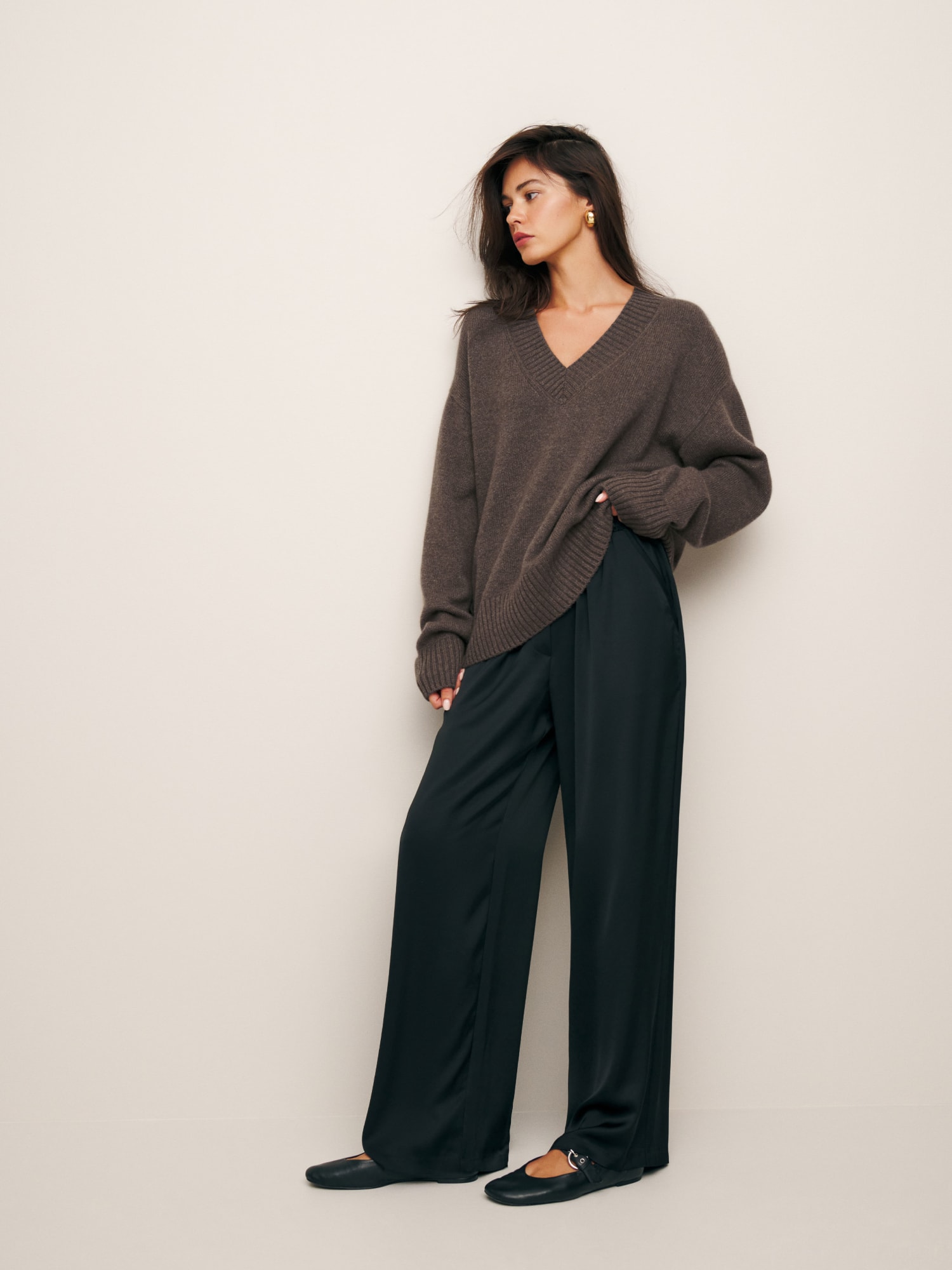 Jadey Oversized Vneck Sweater - Sustainable Sweaters