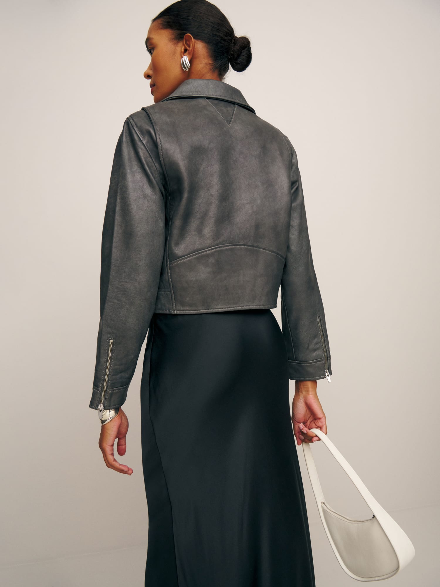 Veda leather deals biker jacket