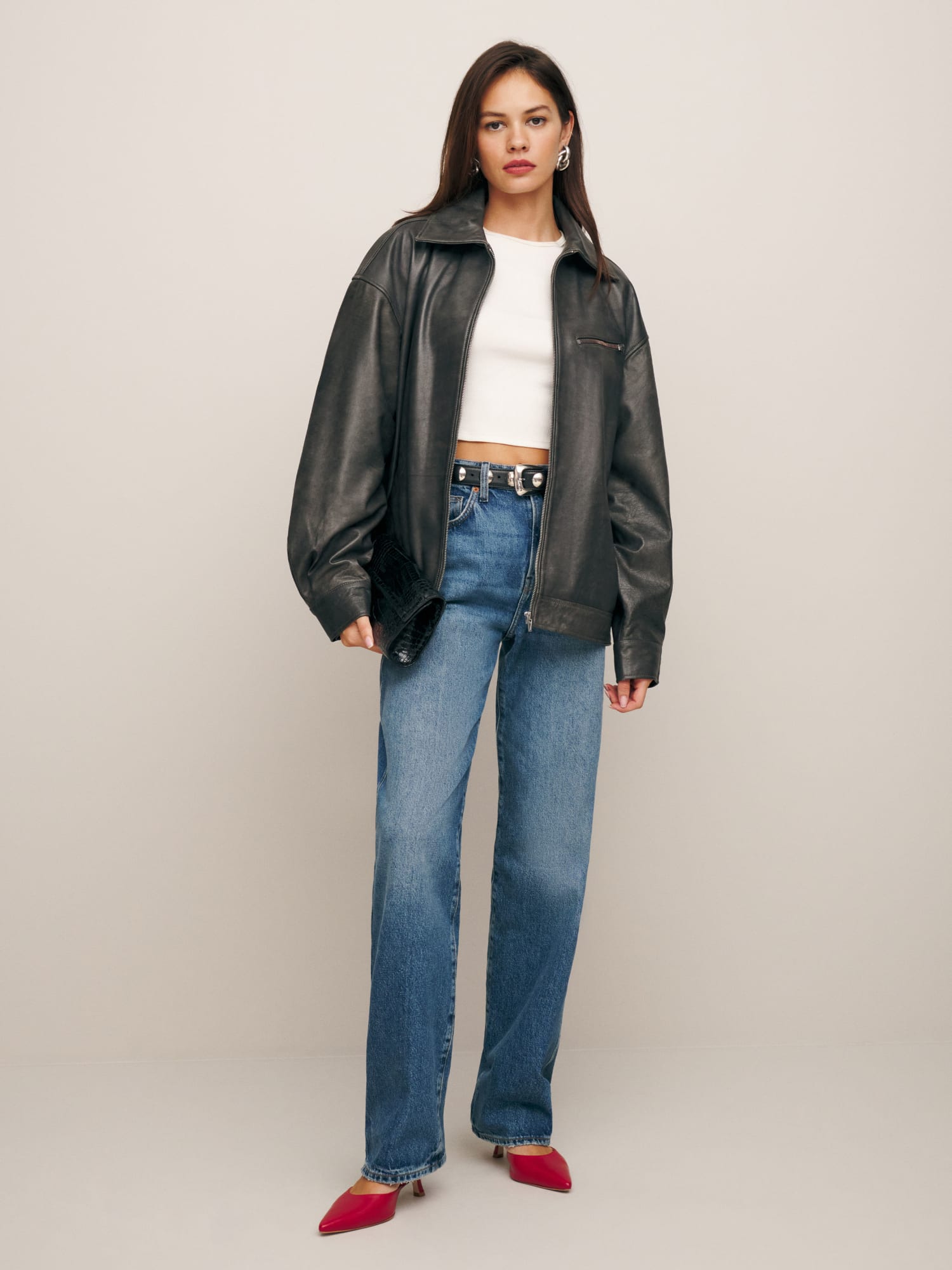 Reformation veda leather new arrivals jacket
