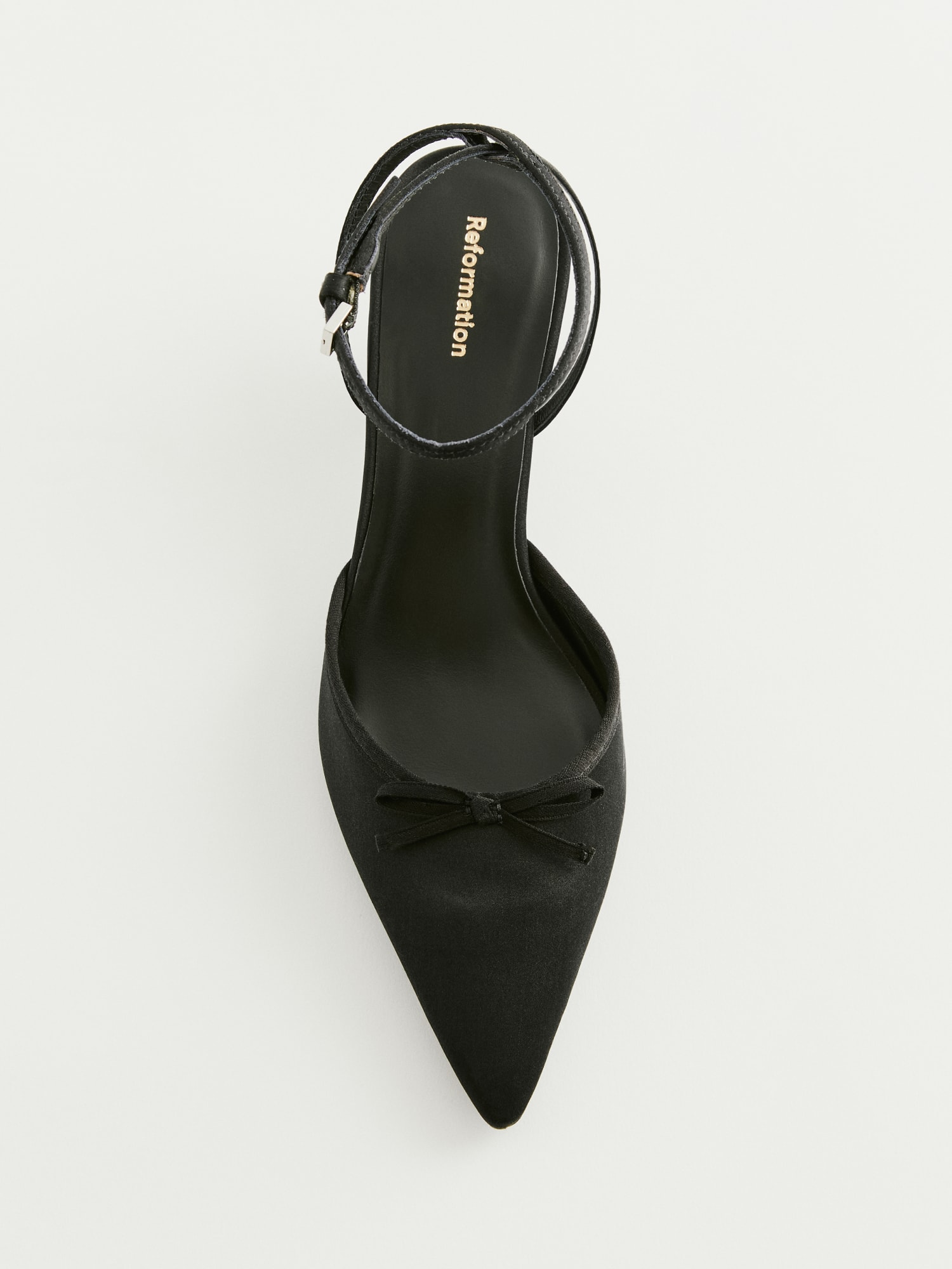 Black satin kitten heels store