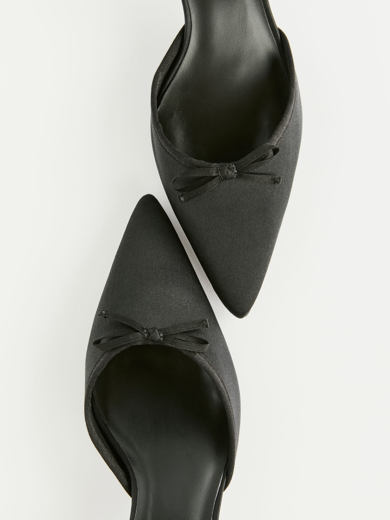 Black satin kitten heels hot sale