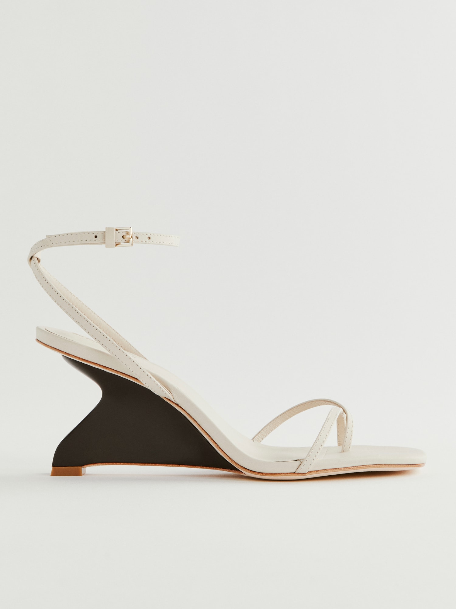 Reformation Emilia Wedge Sandal In Almond