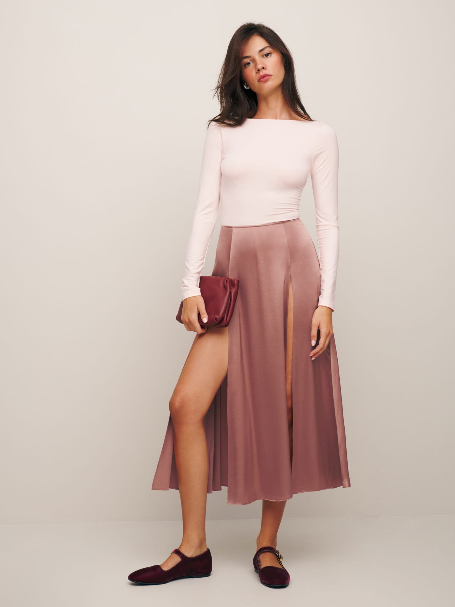 Silk skirt reformation sale