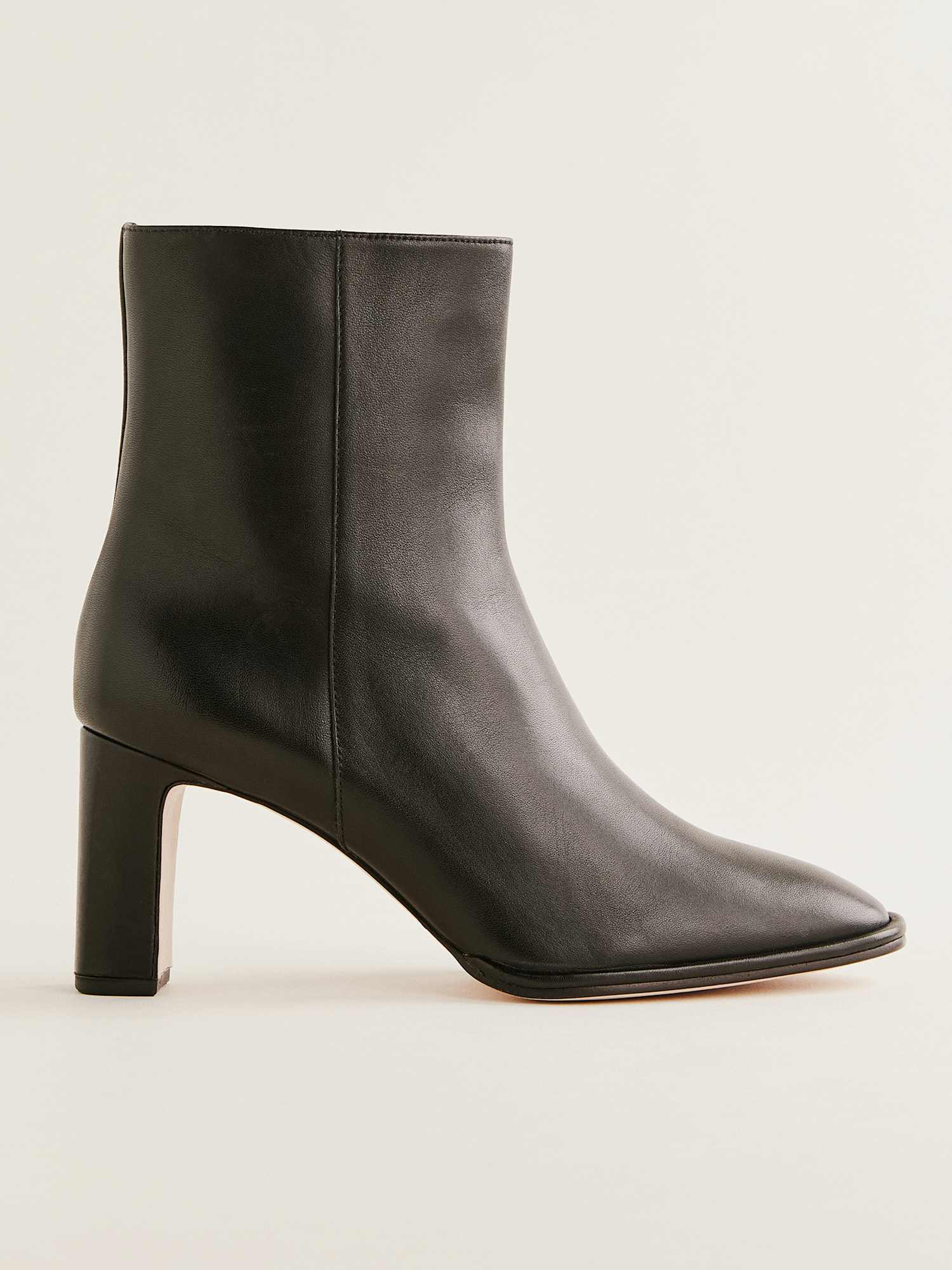 Leather heeled ankle boots deals