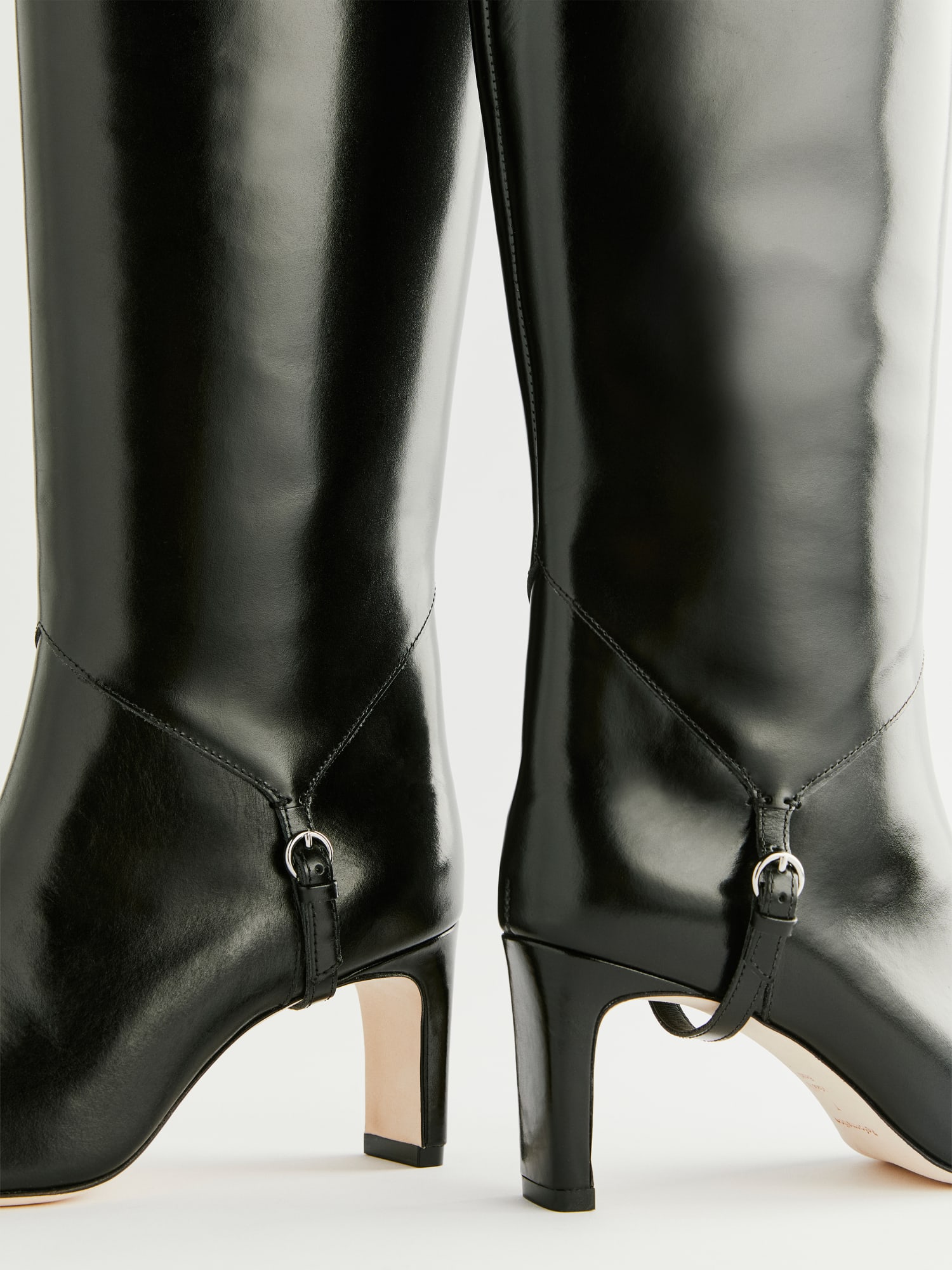 Patent leather-effect heeled boots - Woman