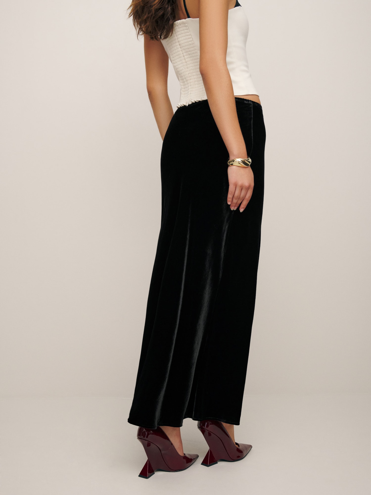 Velvet skirt on sale pants