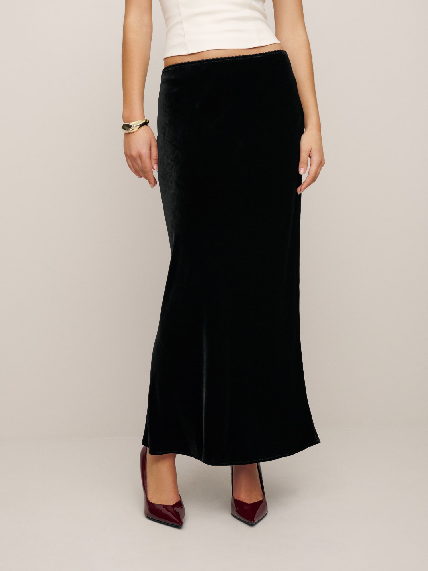 Velvet skirt long plus size online