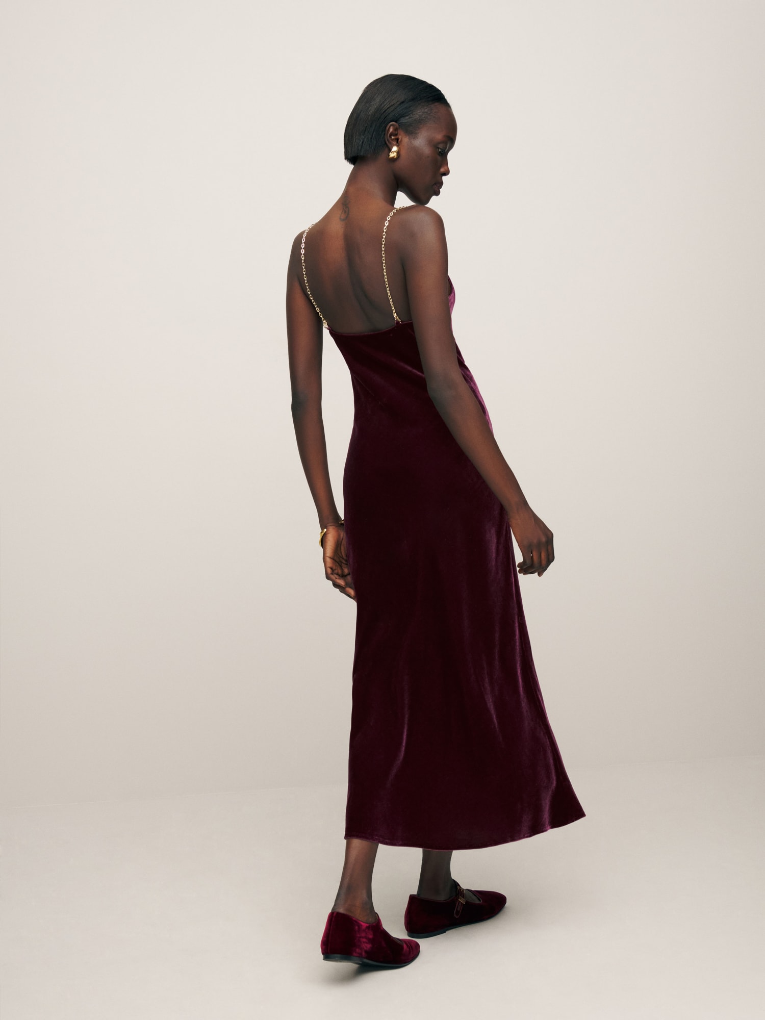 Zara burgundy top velvet dress