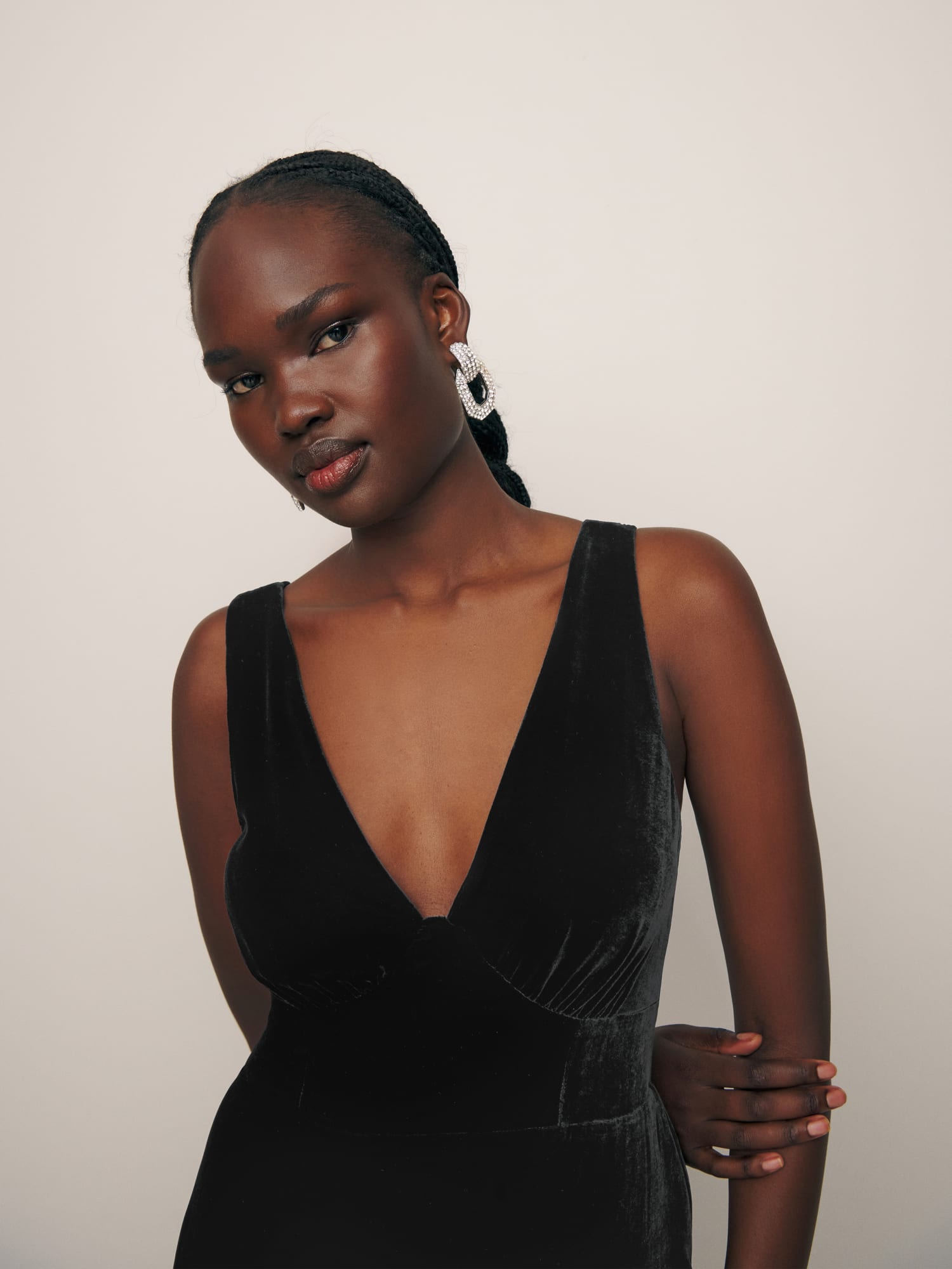 Zara black top velvet dress