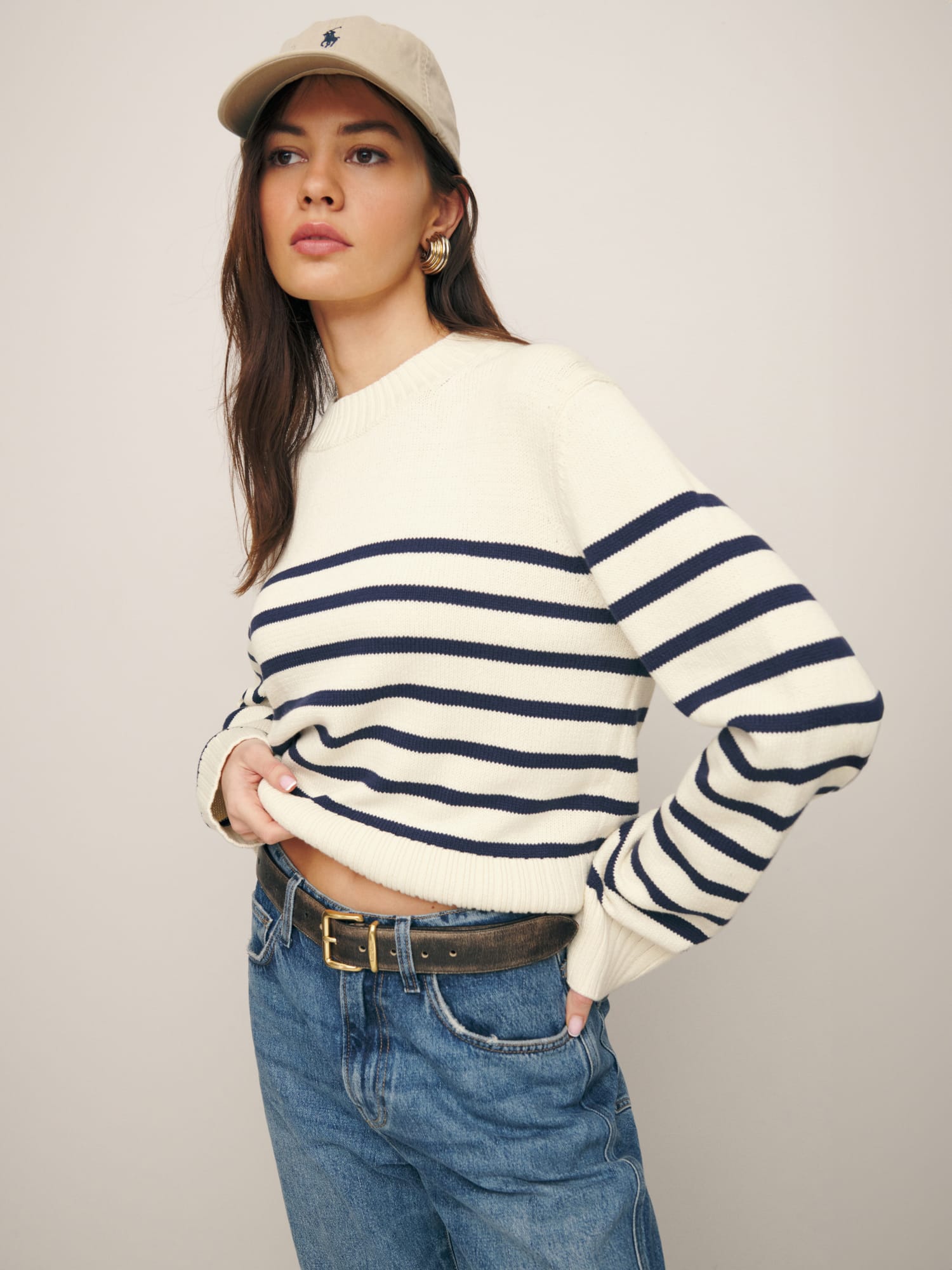Cotton crewneck sweater discount