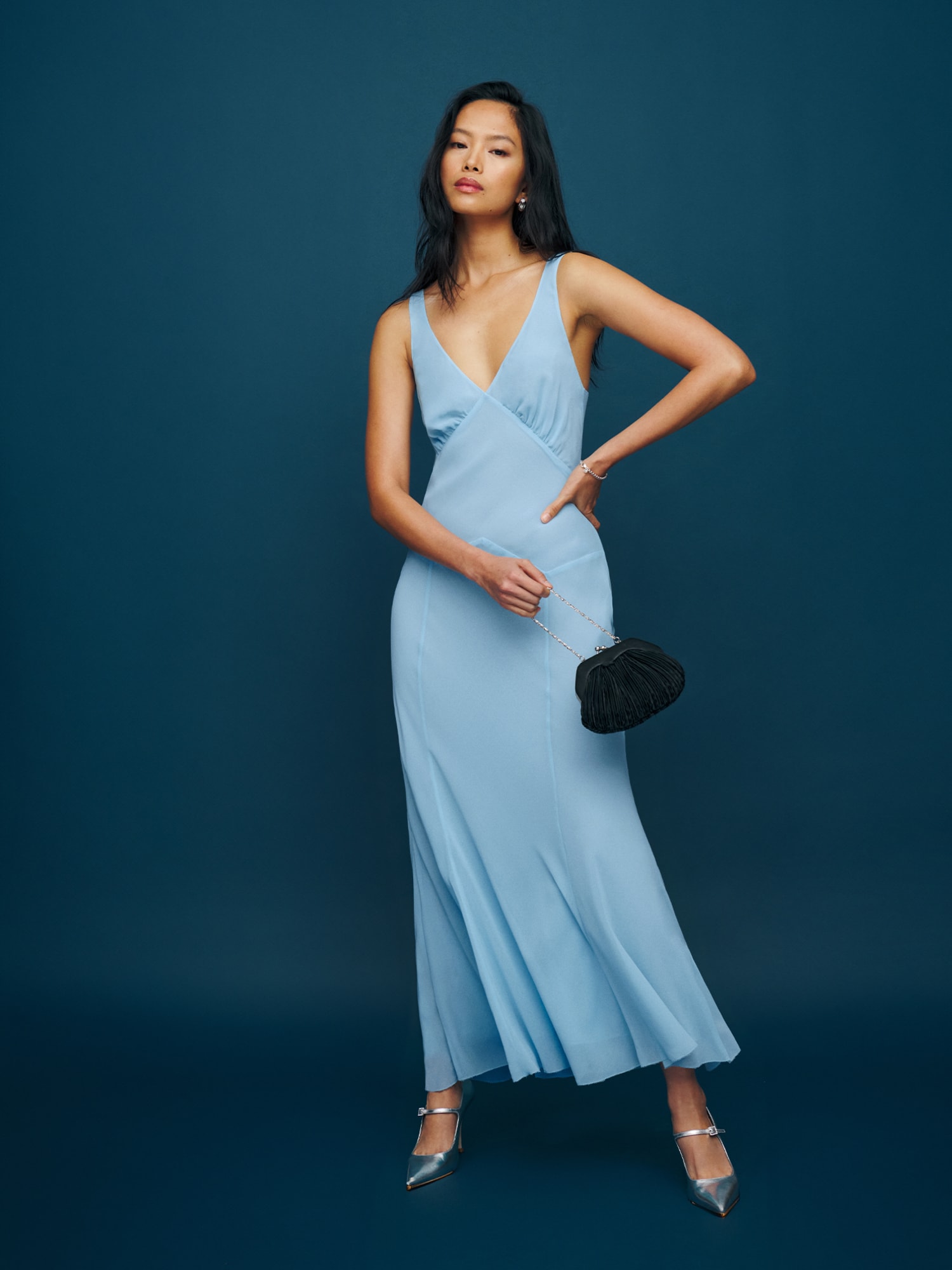 Reformation light online blue dress