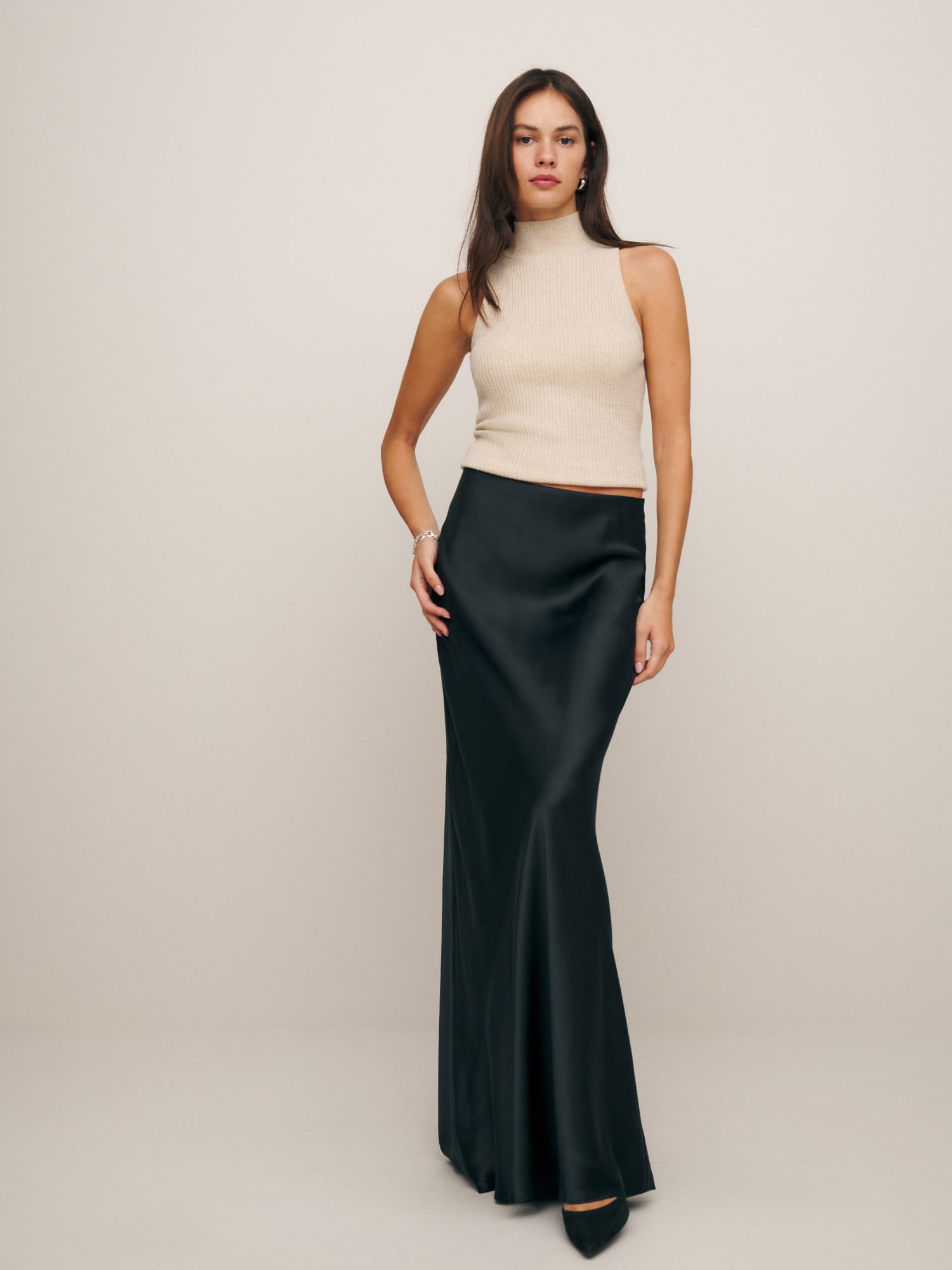 Silk skirt reformation on sale