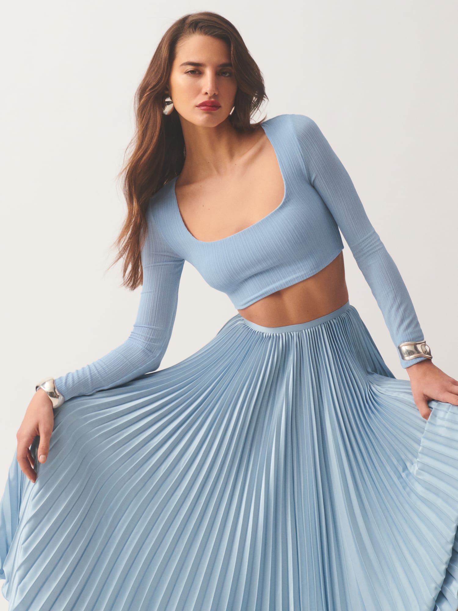Light blue 2025 knit top