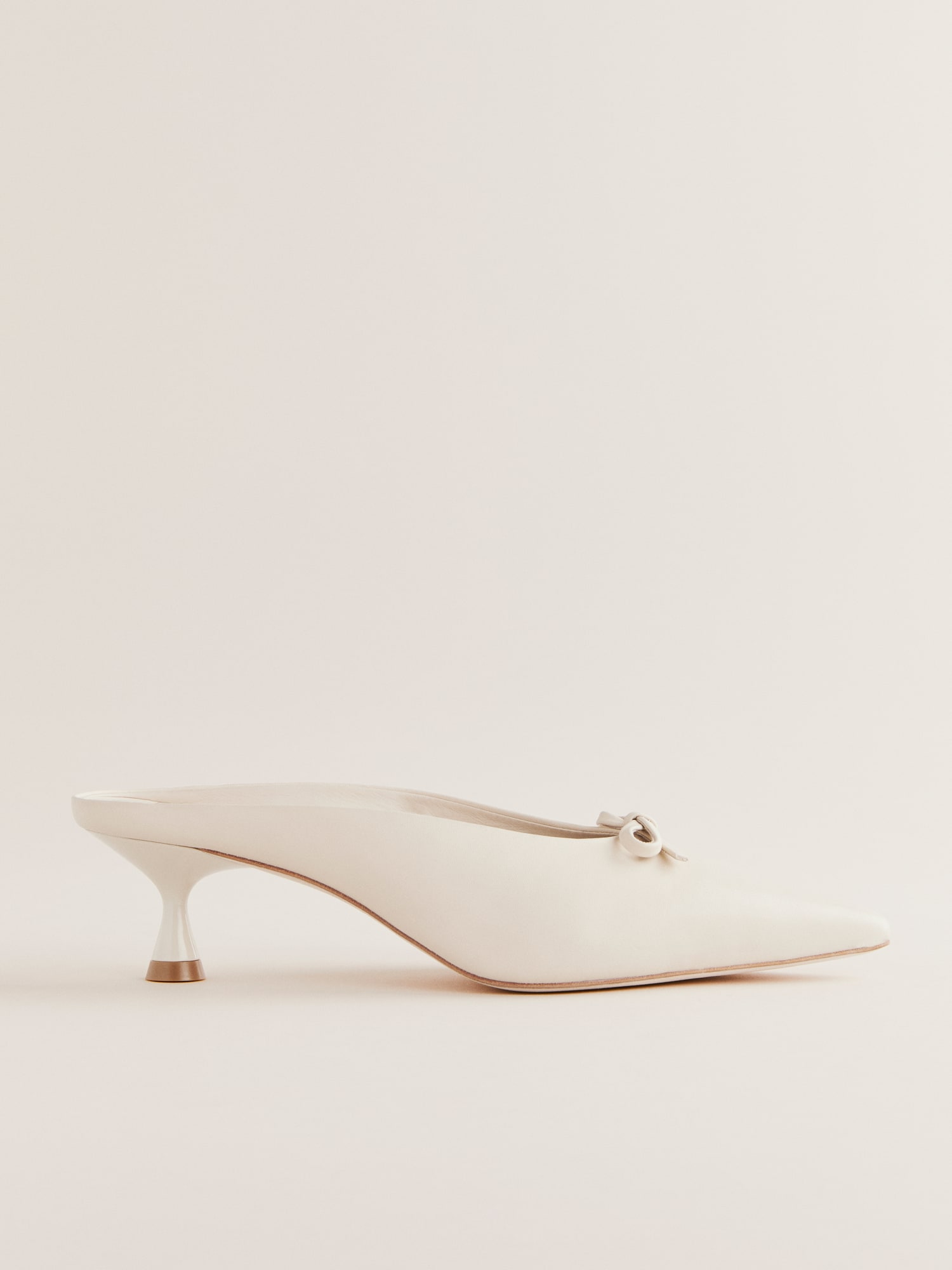 White kitten store heel mule