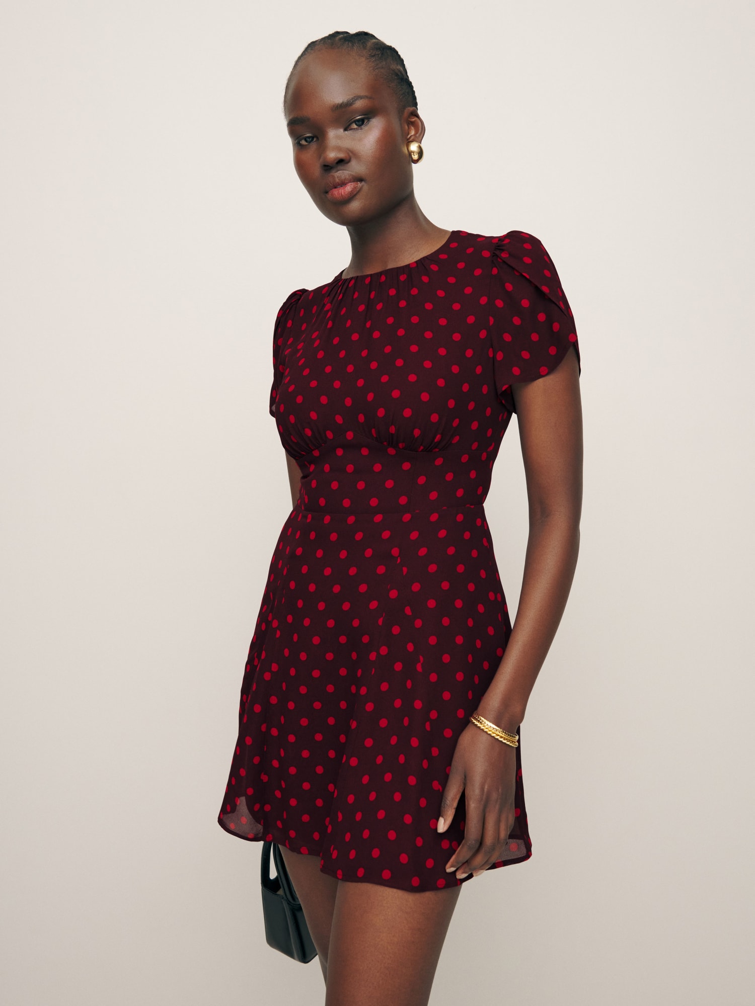 Reformation black sales polka dot dress