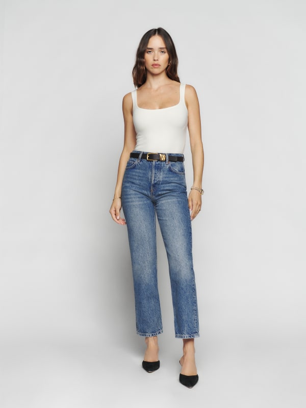 Cynthia High Rise Straight Cropped Jeans