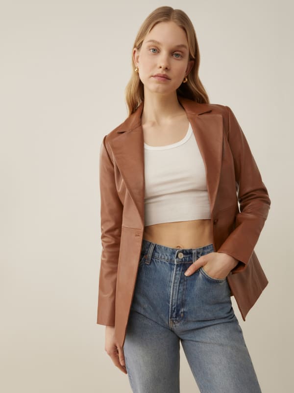 Veda Bowery Leather Blazer