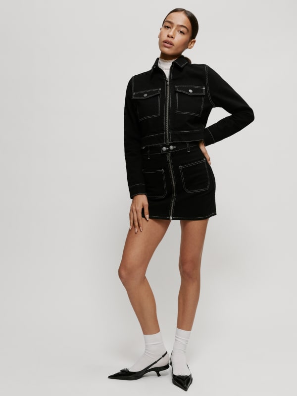 Anna Patch Pocket Denim Mini Skirt