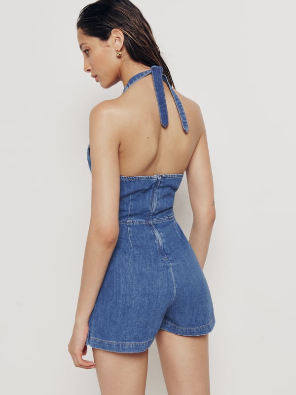 Pamela Halter Denim Mini Dress