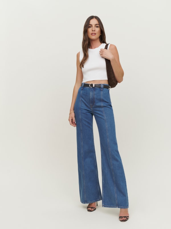 Leah Seamed High Rise Wide Leg Jeans